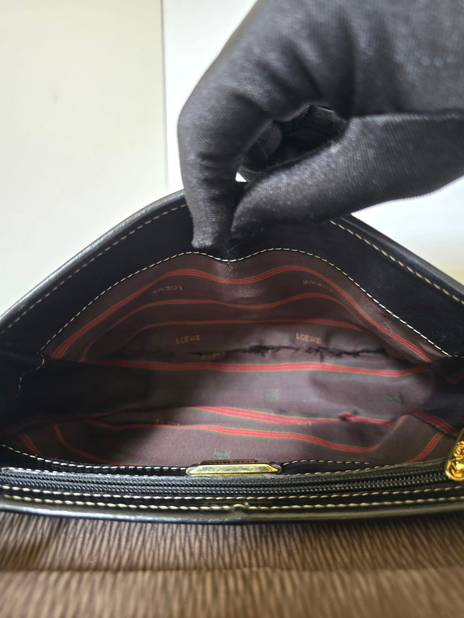 Loewe 拼色蛇骨凱莉包 中古包 側背包 斜背包 皮革包 單肩包
