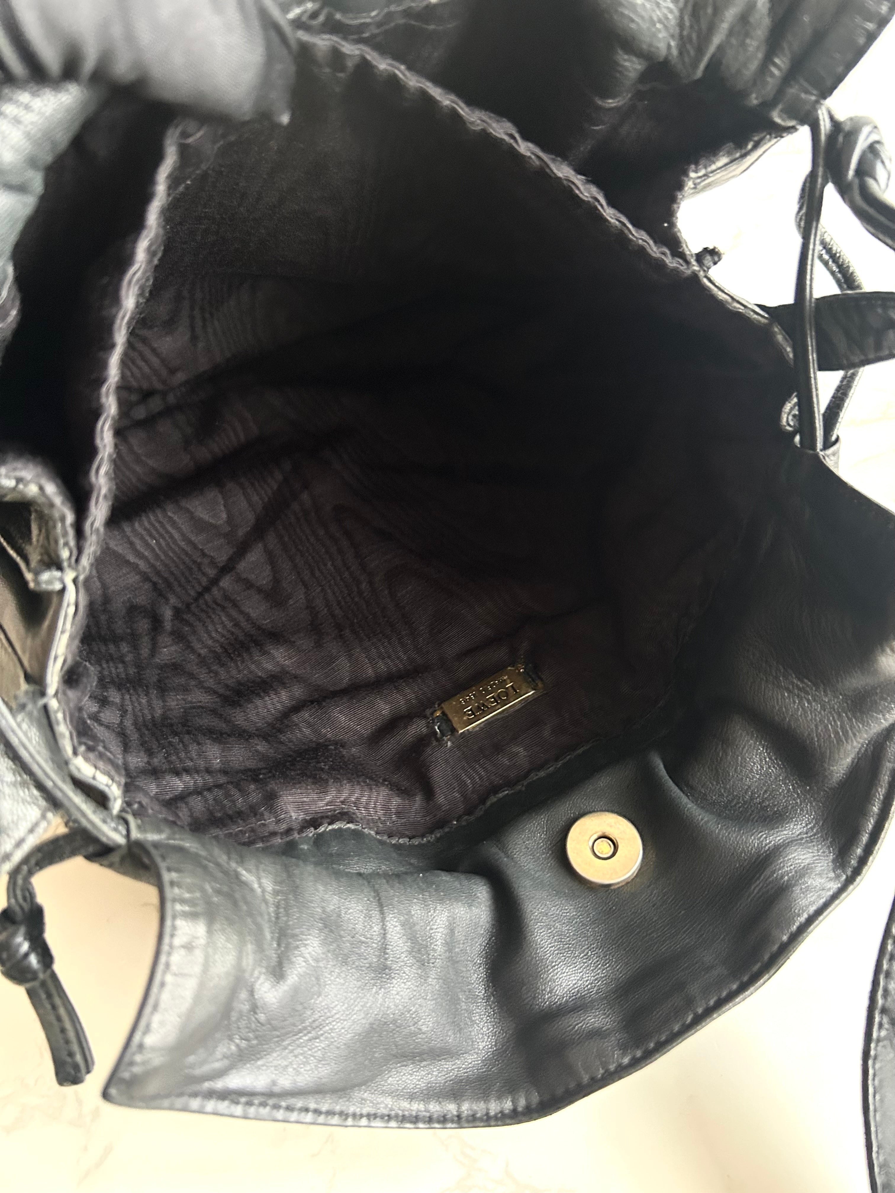 Loewe Black Anagram Napa Leather Bucket Bag Shoulder Bag Crossbody Bag