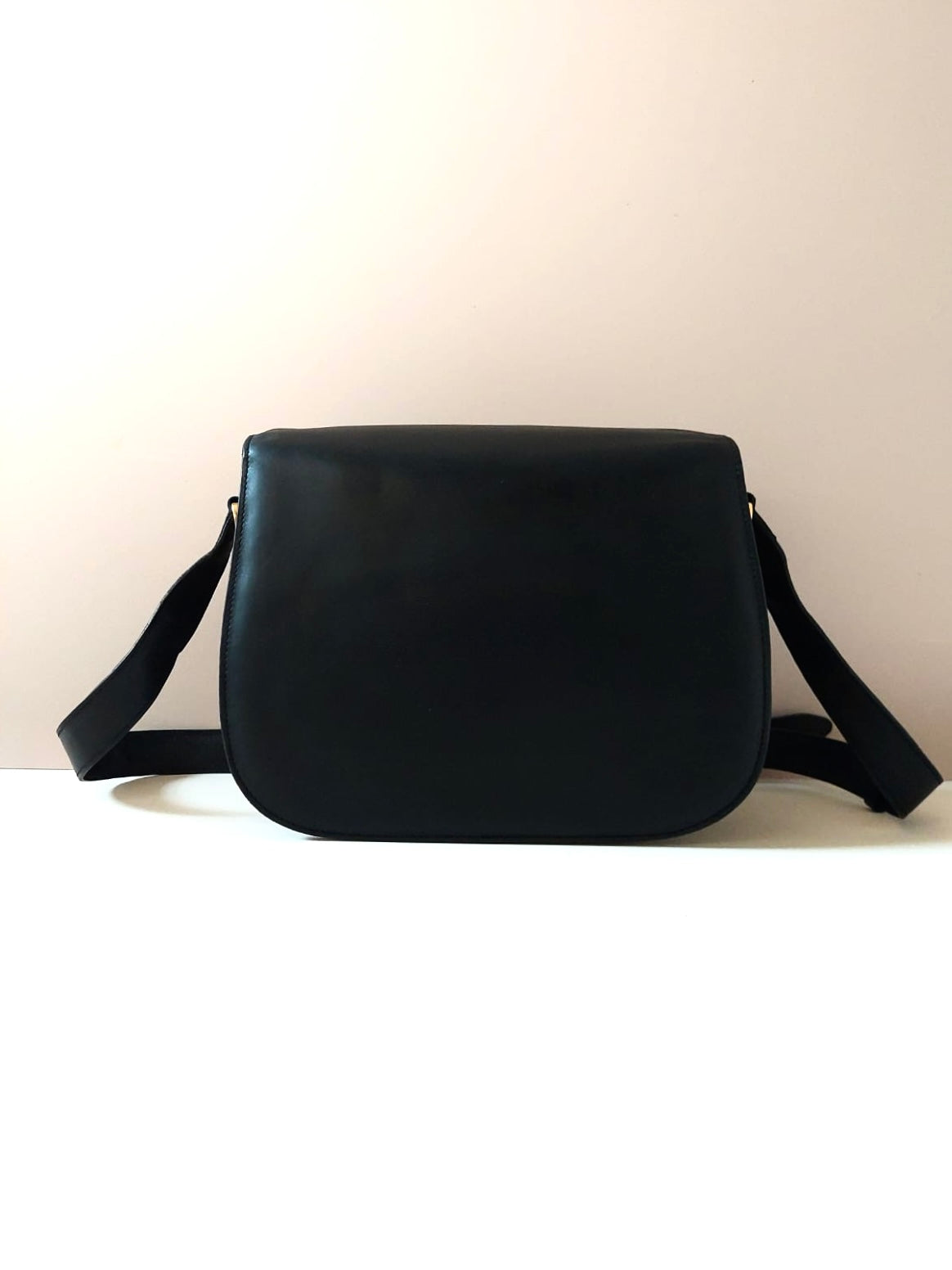 CELINE rare double twist gold buckle oblique bag / side bag