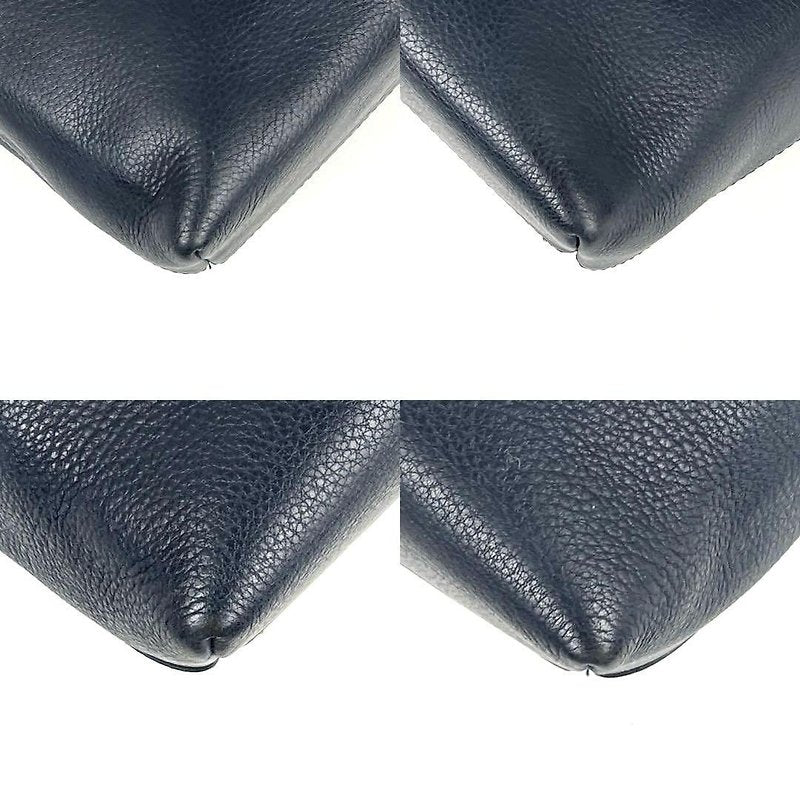 CHRISTIAN DIOR 稀有深藍色銀標皮革小側背包/斜背包/托特包/手提包