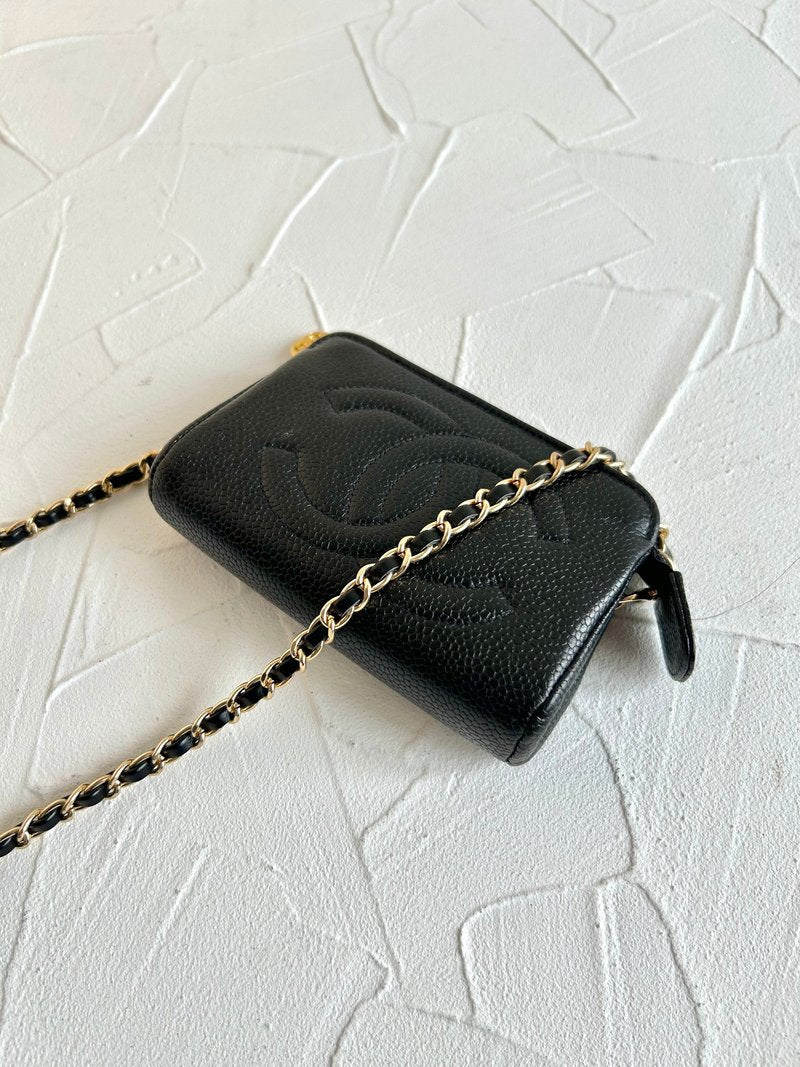 Chanel Black Caviar Leather Crossbody Bag/Shoulder Bag