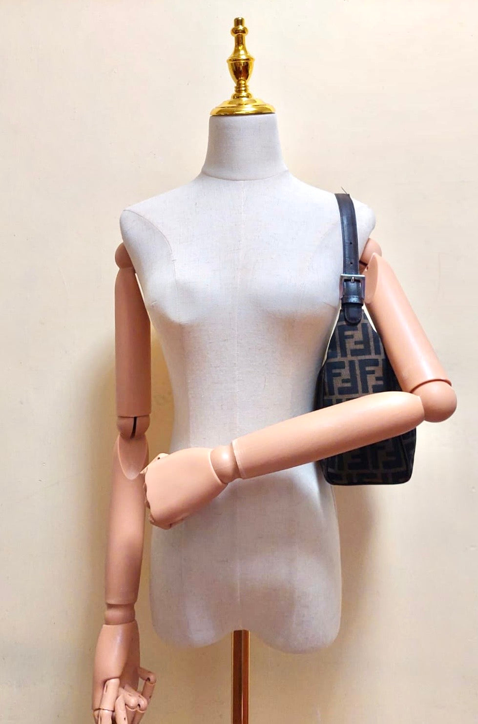 FENDI Zucchino Brown Monogram Flap Bag/Side Bag
