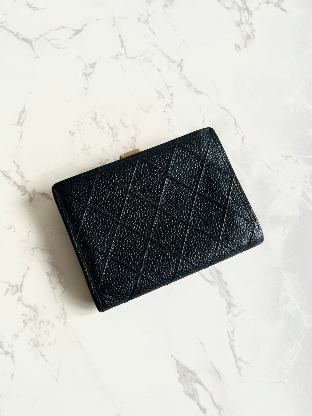 Chanel Black Caviar Leather Medium Wallet/Bifold Wallet/Wallet/Short Wallet