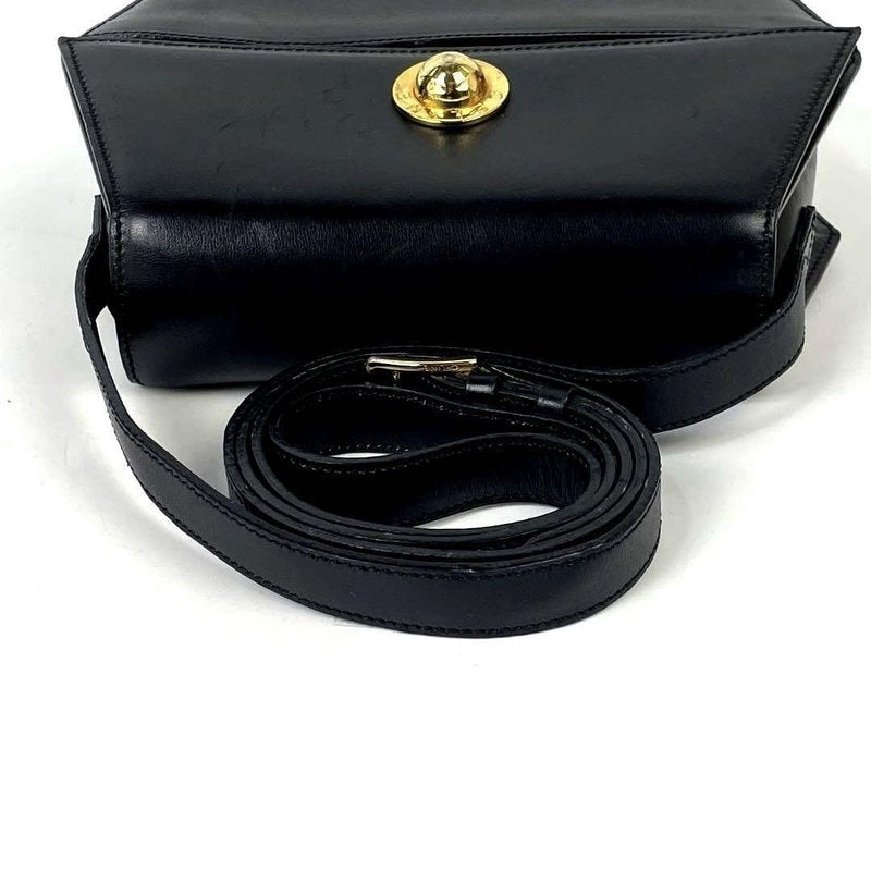 CELINE Rare Black Planet Hexagonal Leather Side Bag / Crossbody Bag