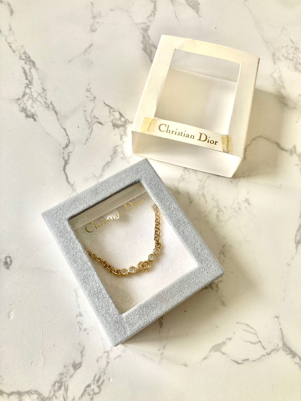 CHRISTIAN DIOR (Original Box Included) Rhinestone Collar Necklace