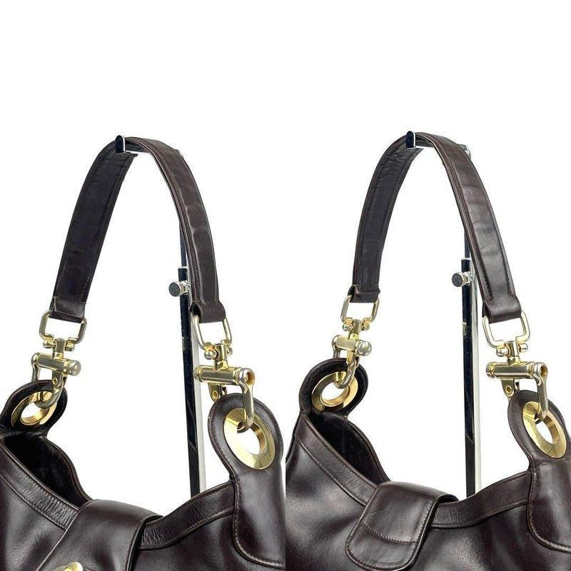 CELINE Gold Arc de Triomphe Leather Side Bag / Underarm Bag