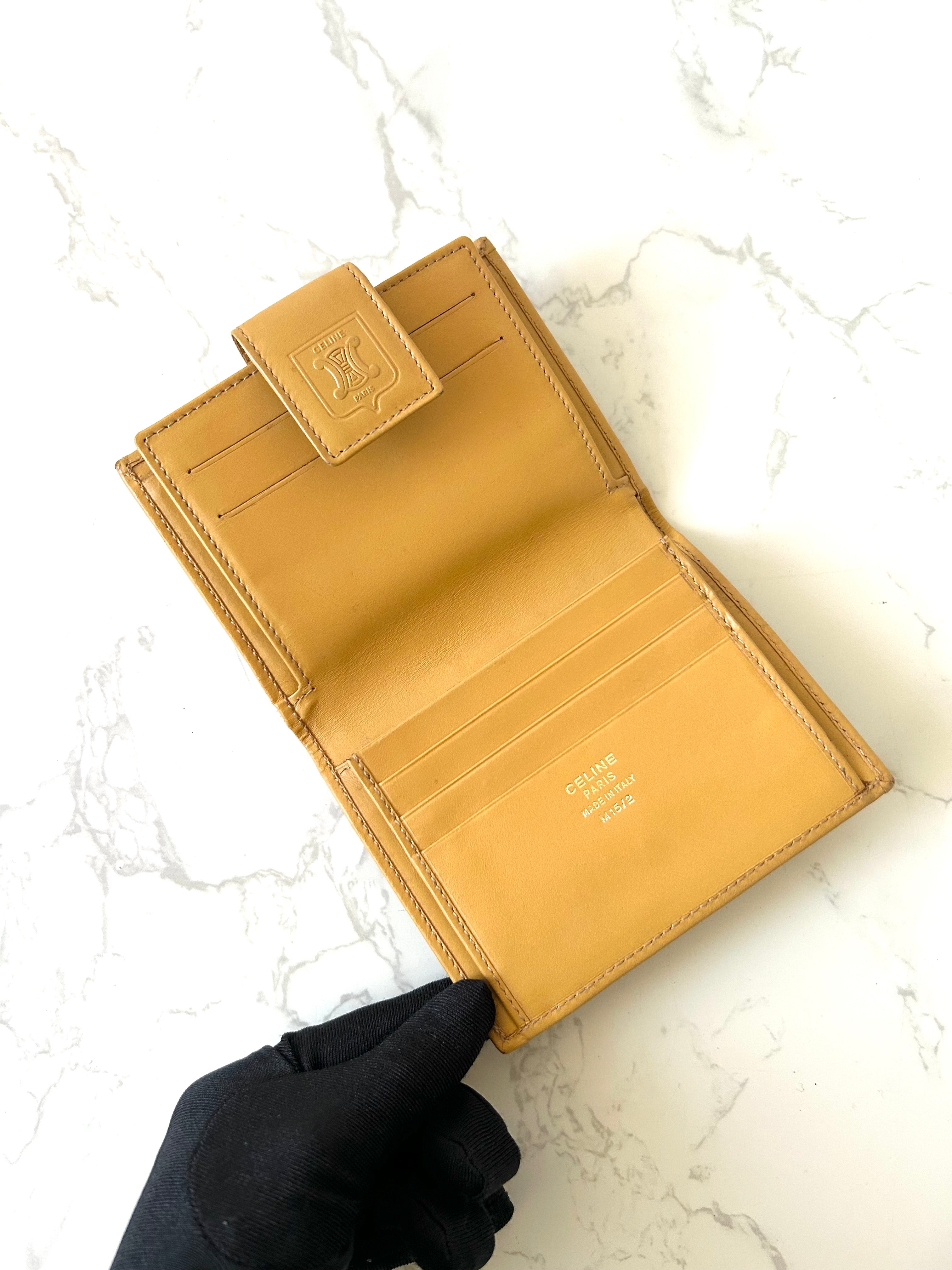 CELINE Beige Brown Presbyopia Arc de Triomphe Short Wallet/Purse/Wallet