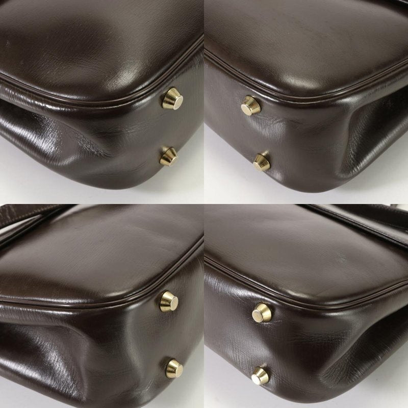 CHRISTIAN DIOR rare brown leather parent-child shoulder bag/side backpack/handbag