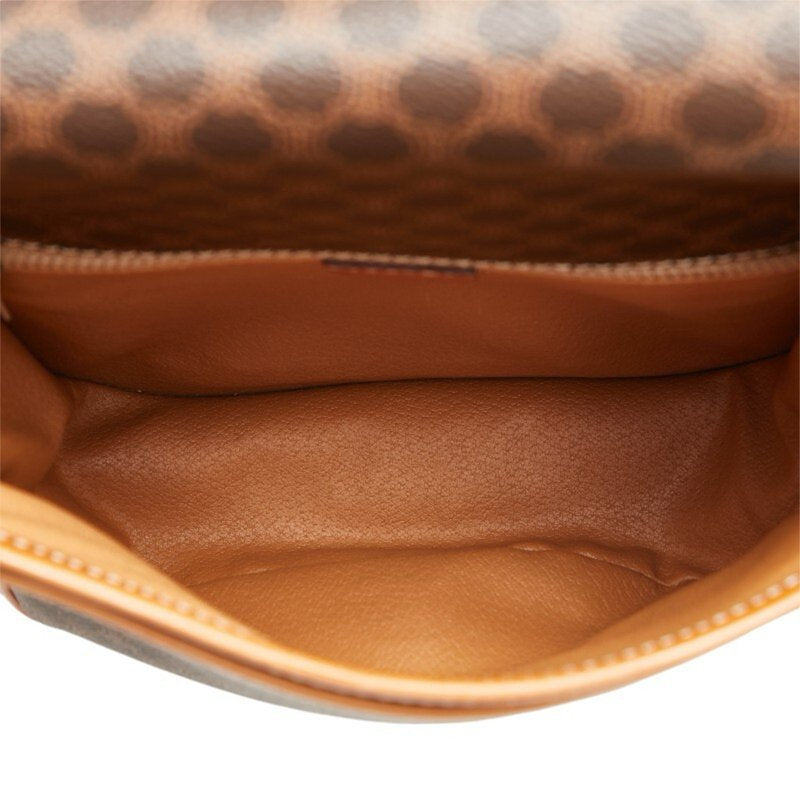CELINE Brown Old Flower Tofu Side Bag / Crossbody Bag