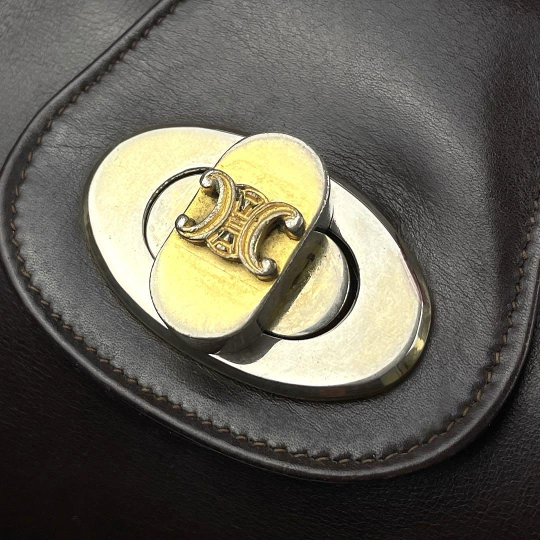 CELINE Gold Arc de Triomphe Leather Side Bag / Underarm Bag