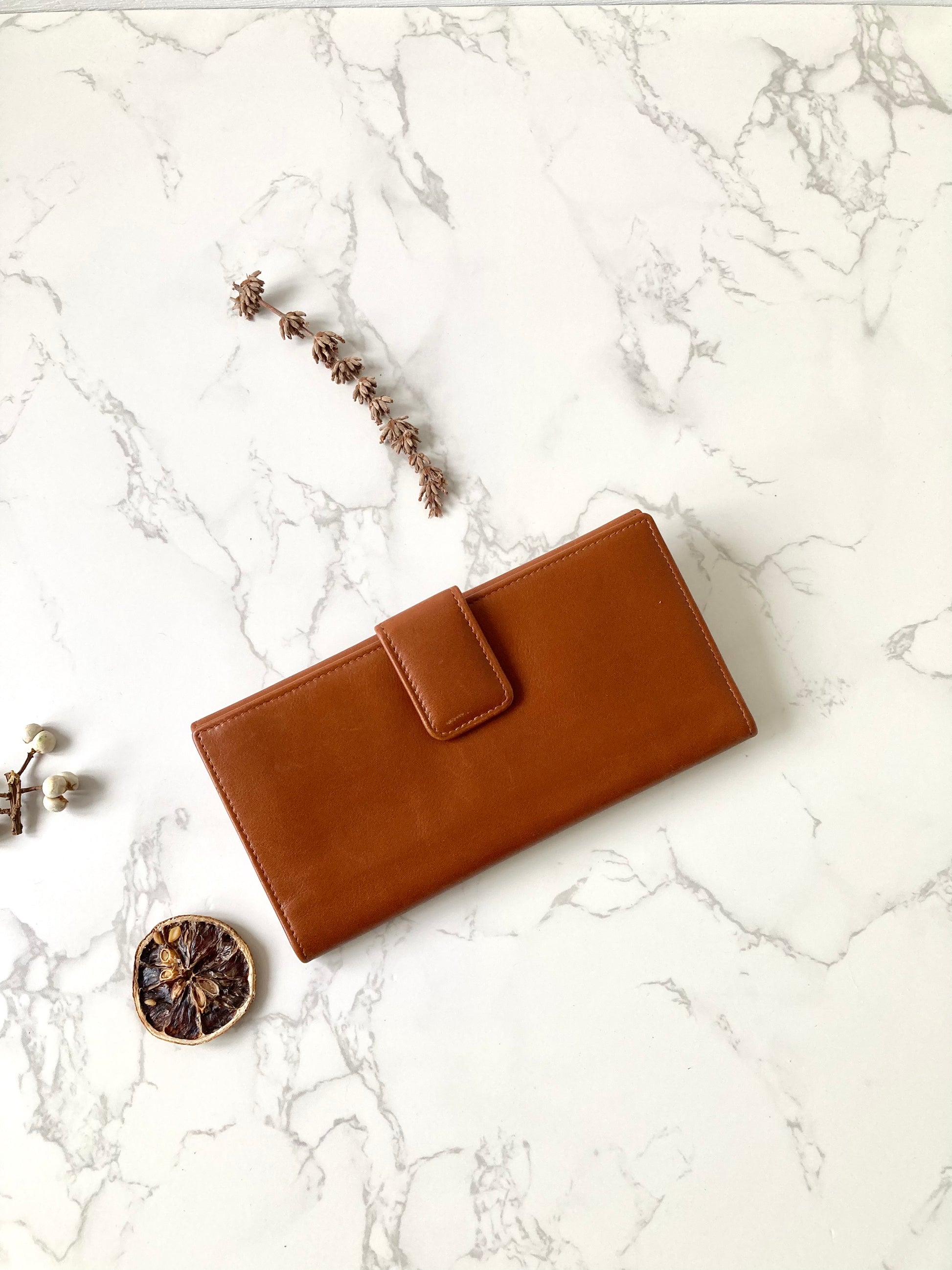 GUCCI Bamboo Caramel Brown Leather Long Bi-fold Wallet