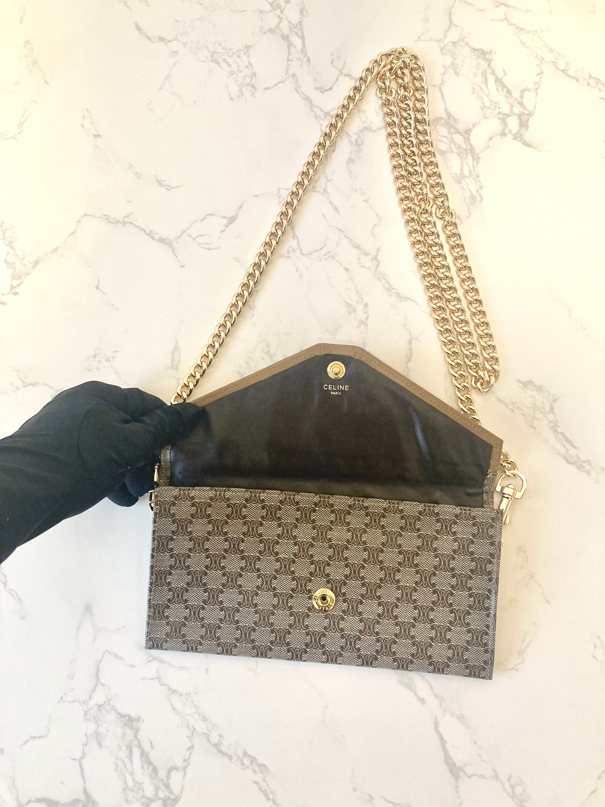 CELINE Envelope Mini Chain Pouch Bag (Add-on)