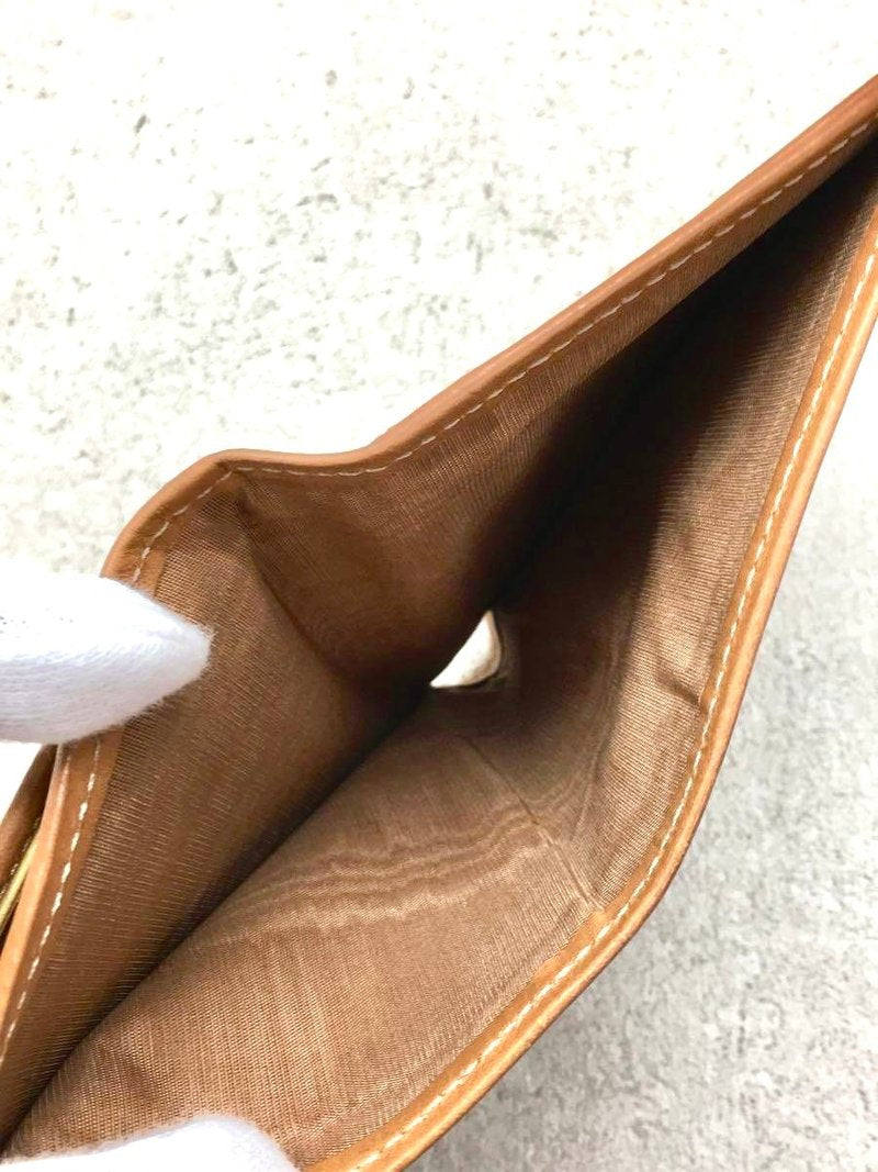 CELINE 咖啡色老花凱旋門老花短夾錢包/銀包/皮夾