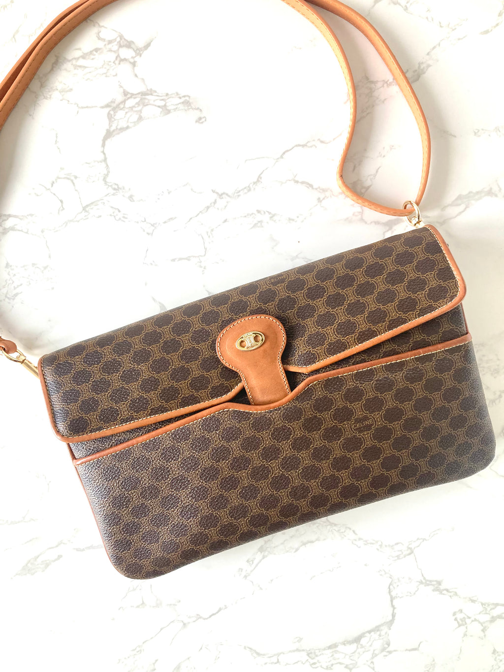 CELINE Rare Macadam Monogram Envelope Two-way Bag