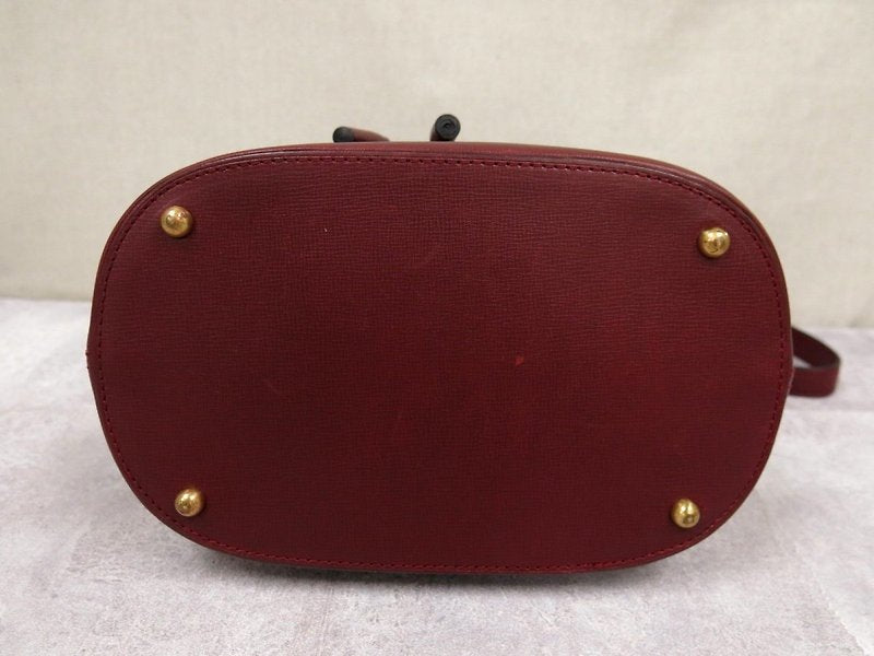 CARTIER Rare Burgundy Small Bucket Drawstring Bag/Side Bag/Messenger Bag