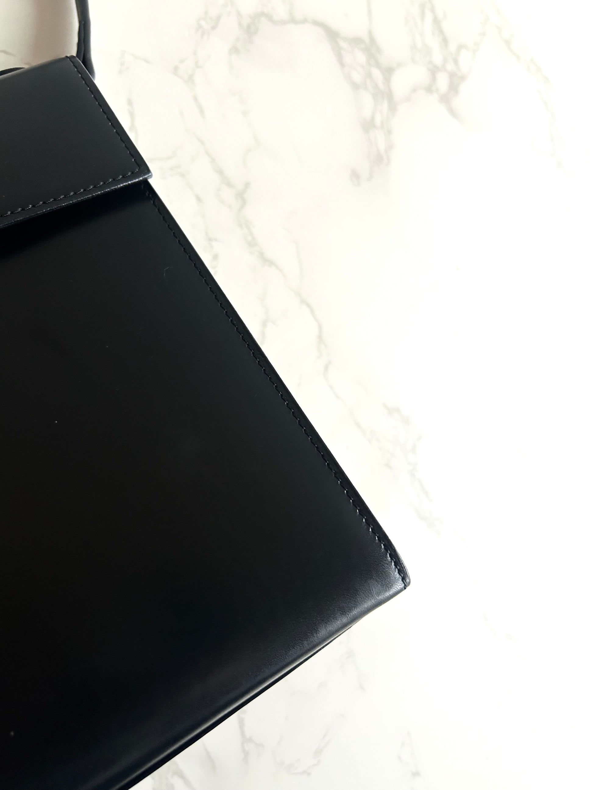 Celine 小號黑金Two-way凱莉包 皮斜背包 側背包 手提包