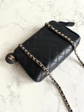 Chanel Black Lambskin Matelassé Crossbody Bag/Shoulder Bag