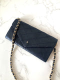 CHANEL Black Gold Buckle Envelope Small Bag/Side Bag/Messenger Bag/Clutch Bag/Mid-Length Wallet