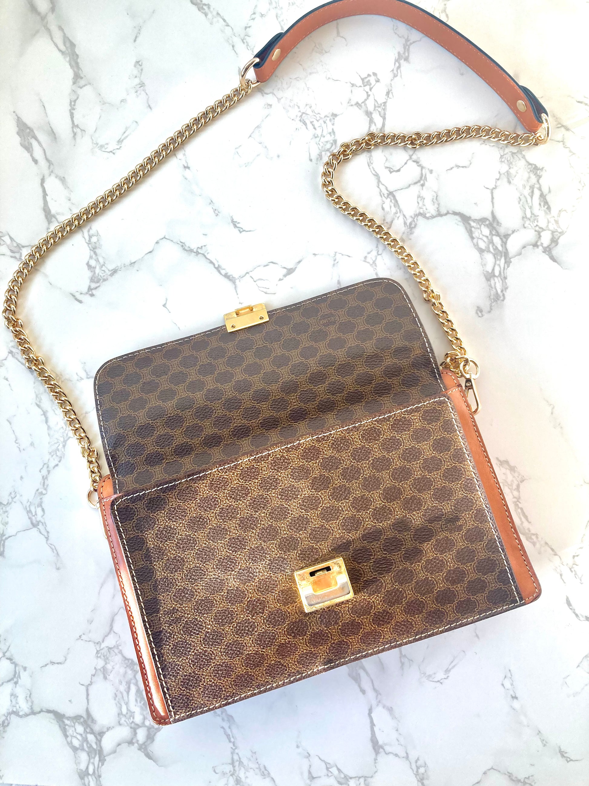 CELINE Monogram Envelope Chain Pouch Bag (Add-on)