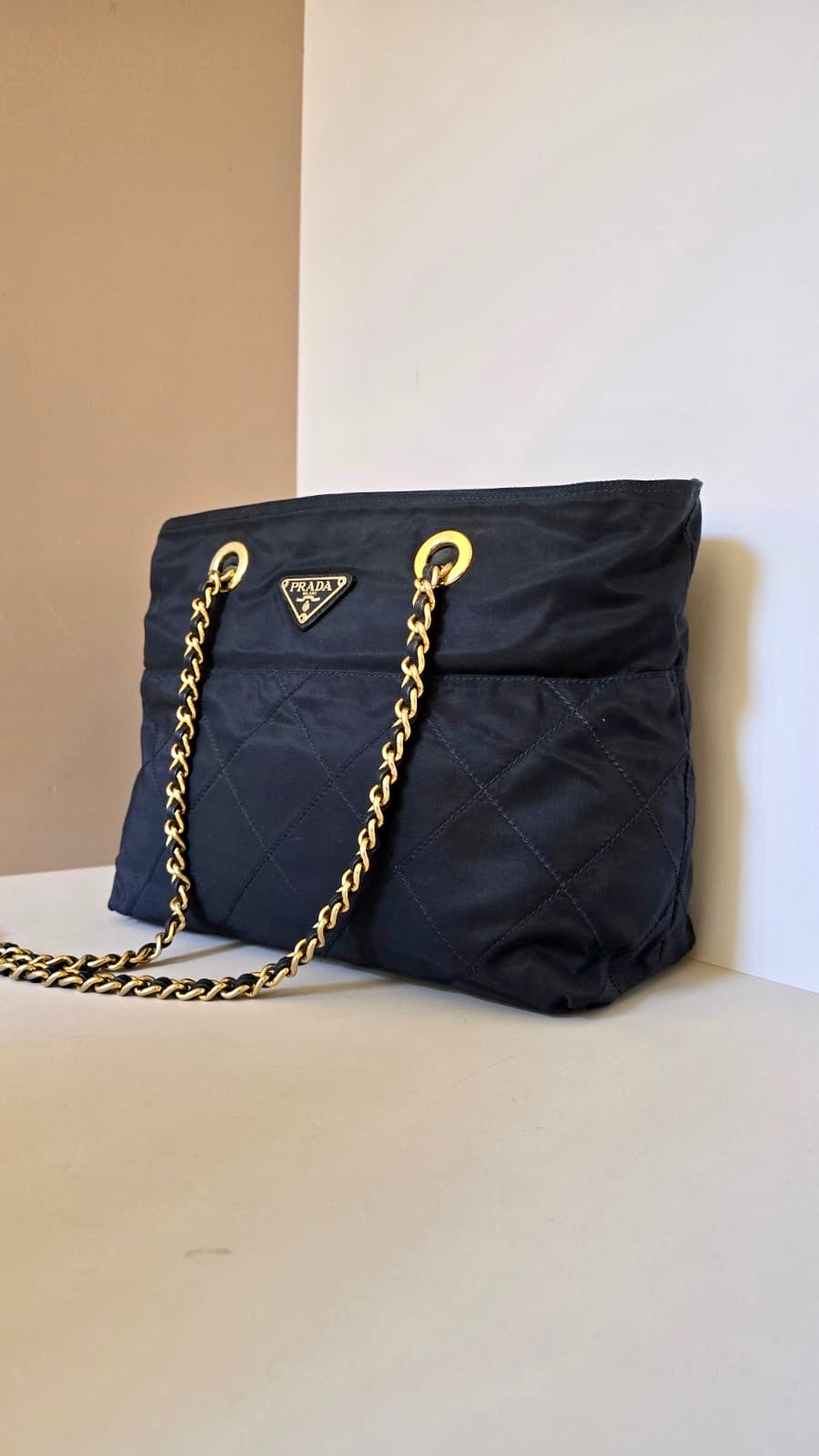 Prada降落傘鏈子側背包/單肩包/托特包