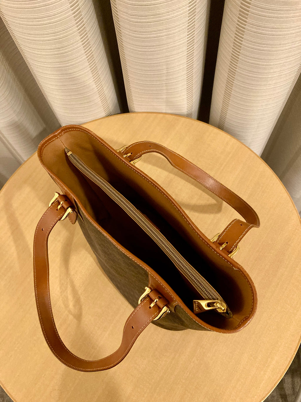 CELINE Brown Macadam Small Tote
