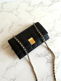 CHANEL Black Ice Cube Gold Buckle WOC Long Wallet / Diagonal Bag / Side Bag