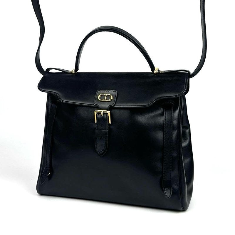 Dior Minimalist Black and Gold Montaigne Two-way Kelly Bag Shoulder Bag Crossbody Bag