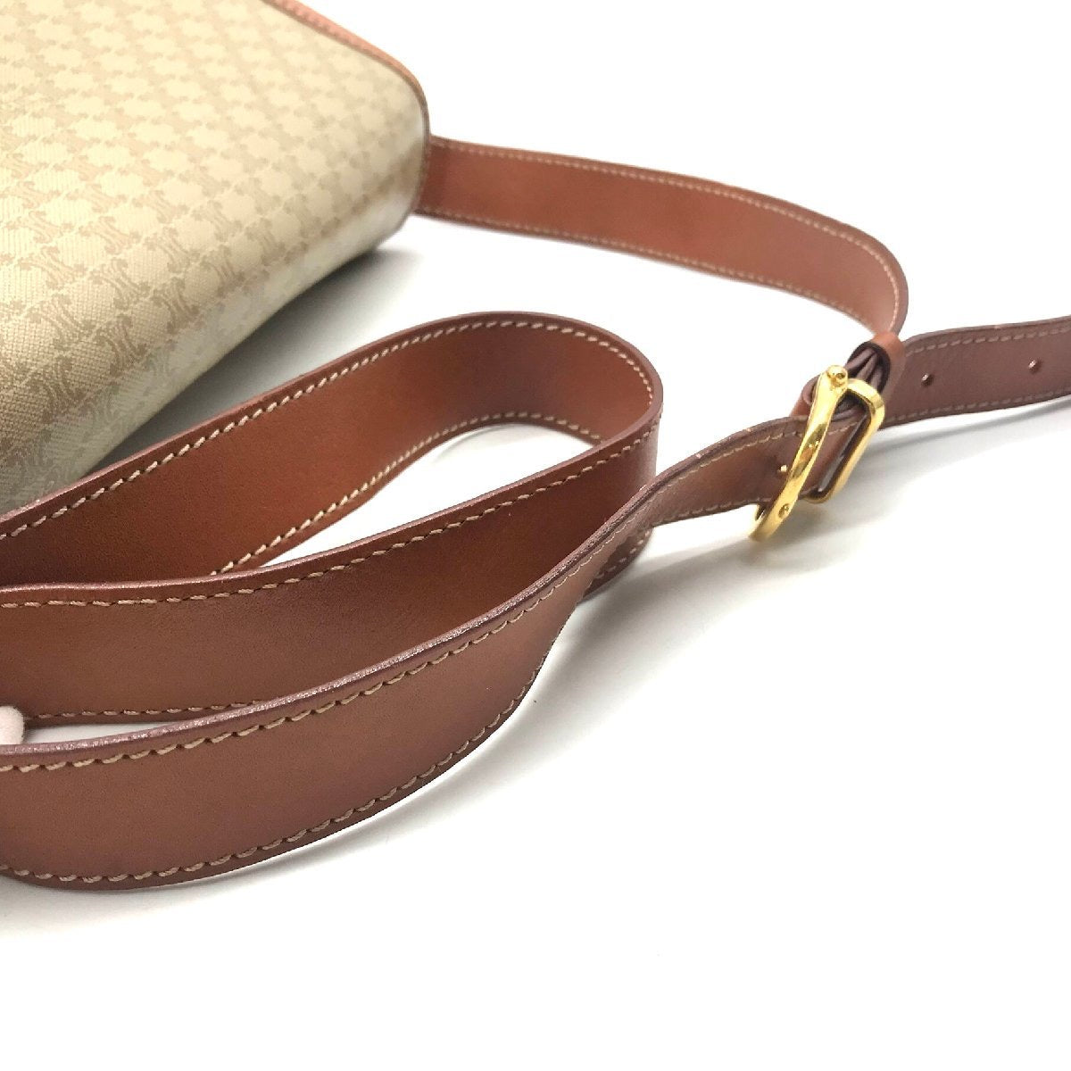 CELINE Rare Planet Beige Old Flower Tofu Bag/Side Bag/Messenger Bag