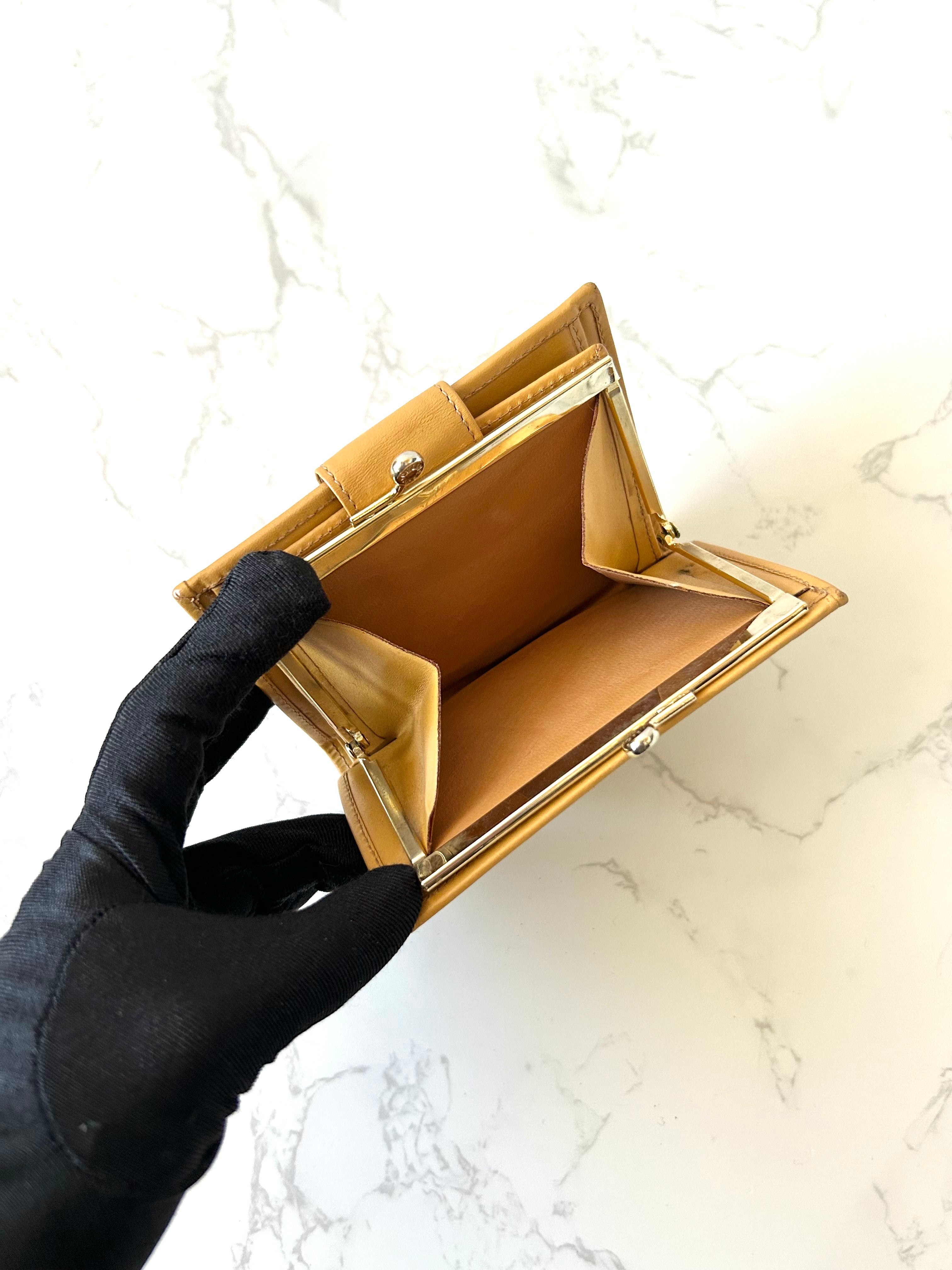 CELINE Beige Brown Presbyopia Arc de Triomphe Short Wallet/Purse/Wallet