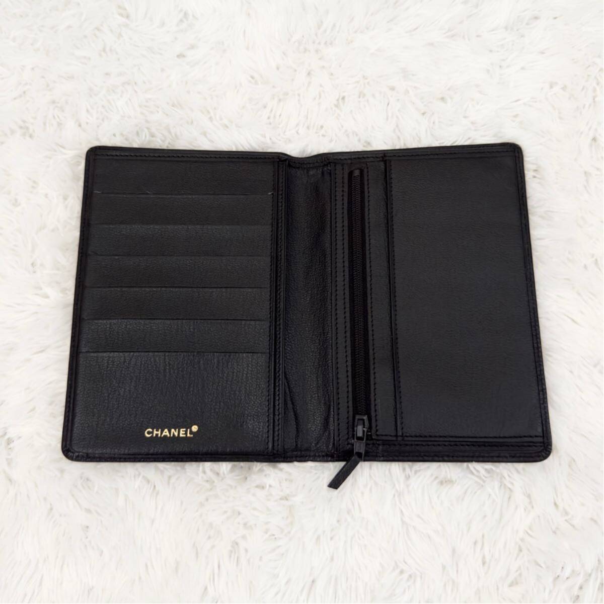 CHANEL rare black gold label short and medium wallet/wallet/passport holder