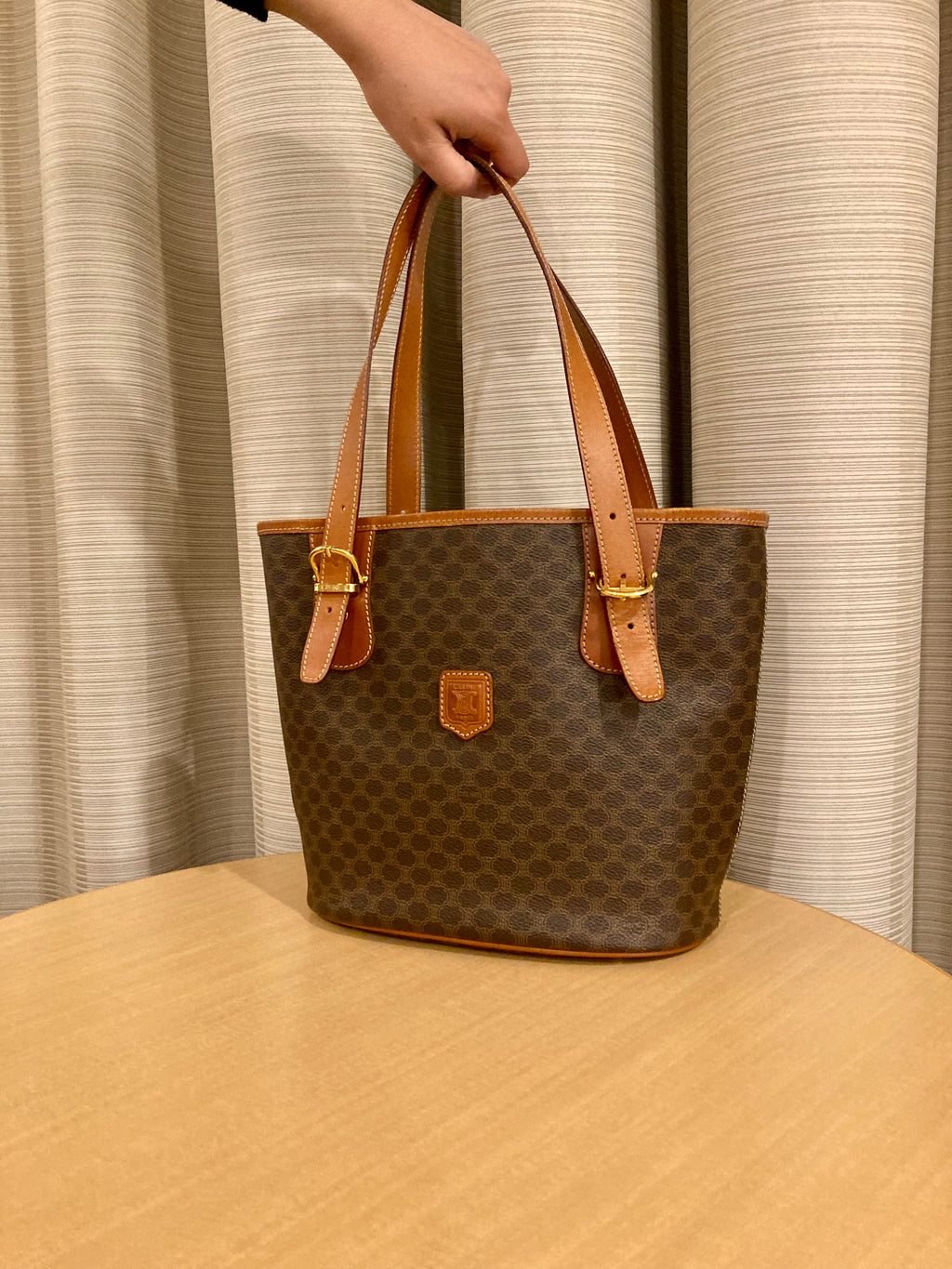 CELINE Brown Macadam Small Tote