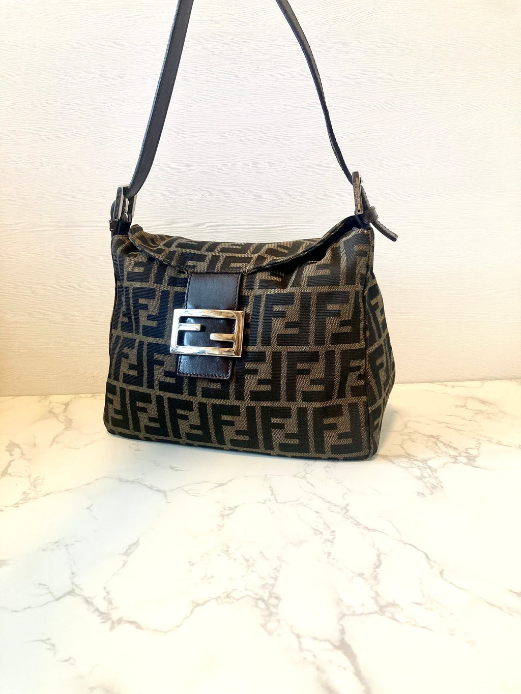FENDI Zucca Monogram Shoulder Bag