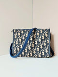 CHRISTIAN DIOR dark blue monogram shoulder bag/side bag/oblique bag - Japanese second-hand Vintage