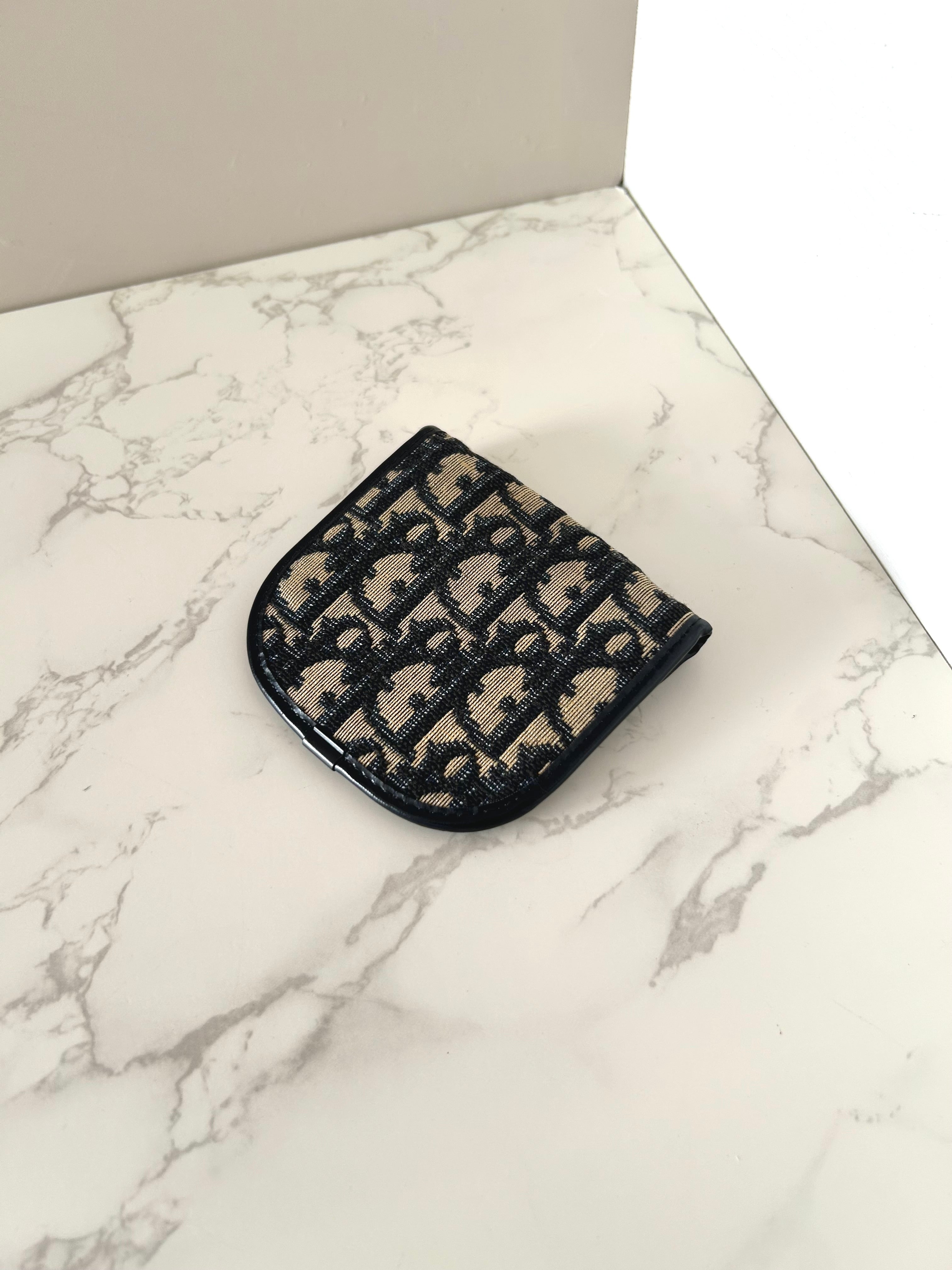 CHRISTIAN DIOR blue and black monogram multi-purpose small bag/coin purse
