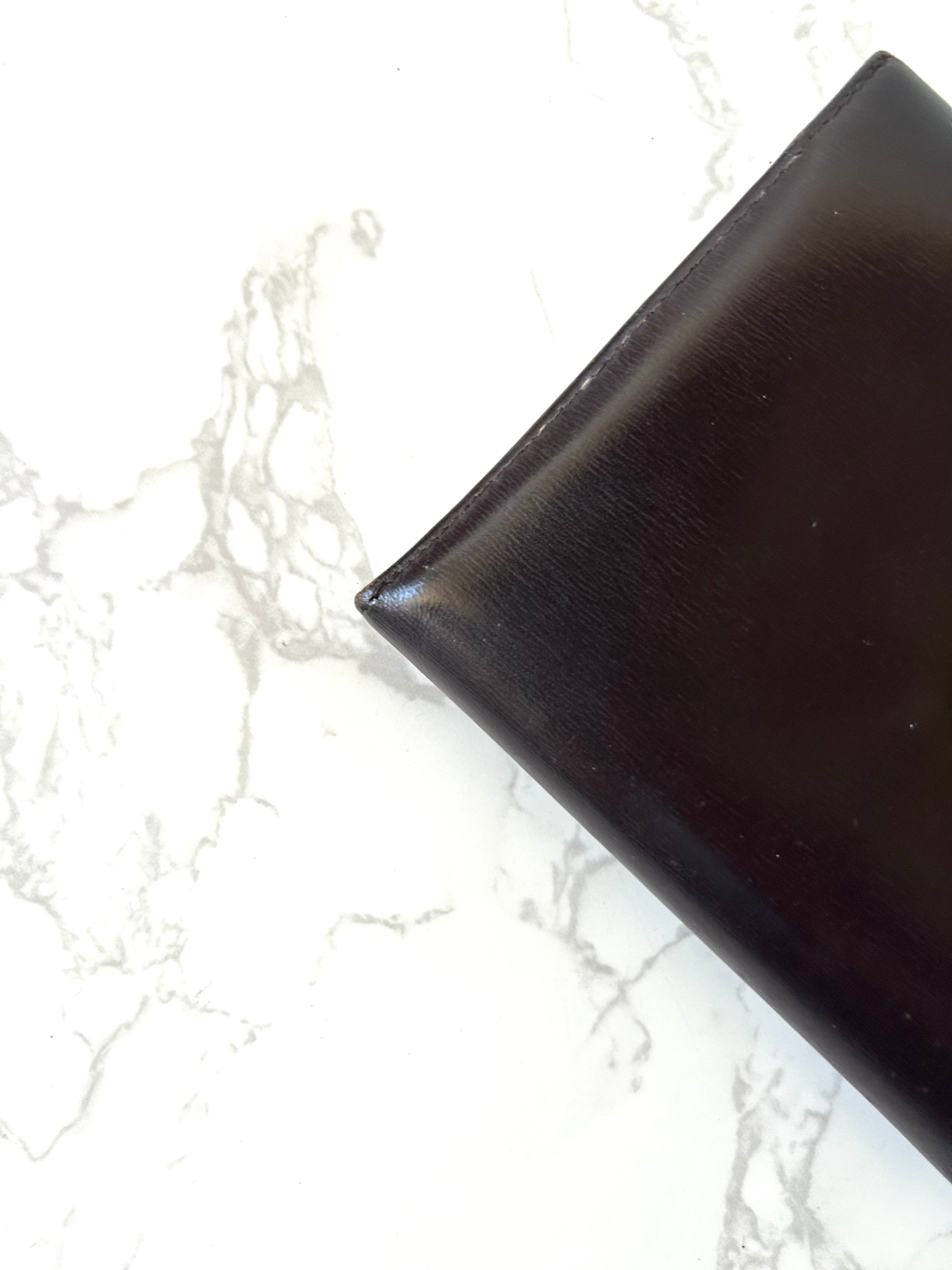 CELINE rare dark brown planet short wallet / wallet