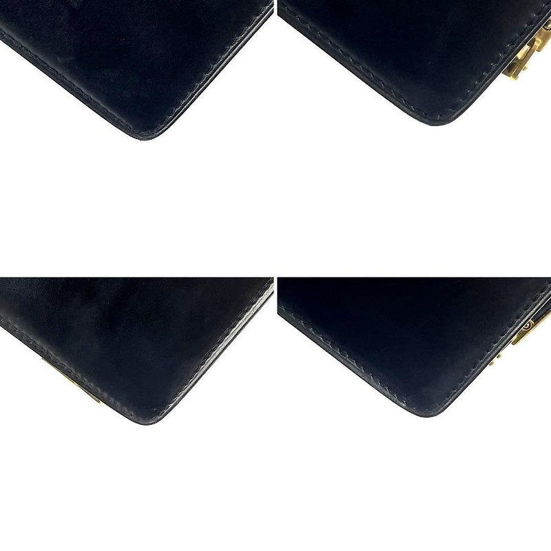 CELINE Rare Black Gold Buckle Calfskin Leather Flap Box Bag/Shoulder Bag/Hobo Bag