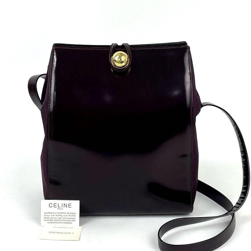 CELINE rare black and purple planet side bag / oblique bag