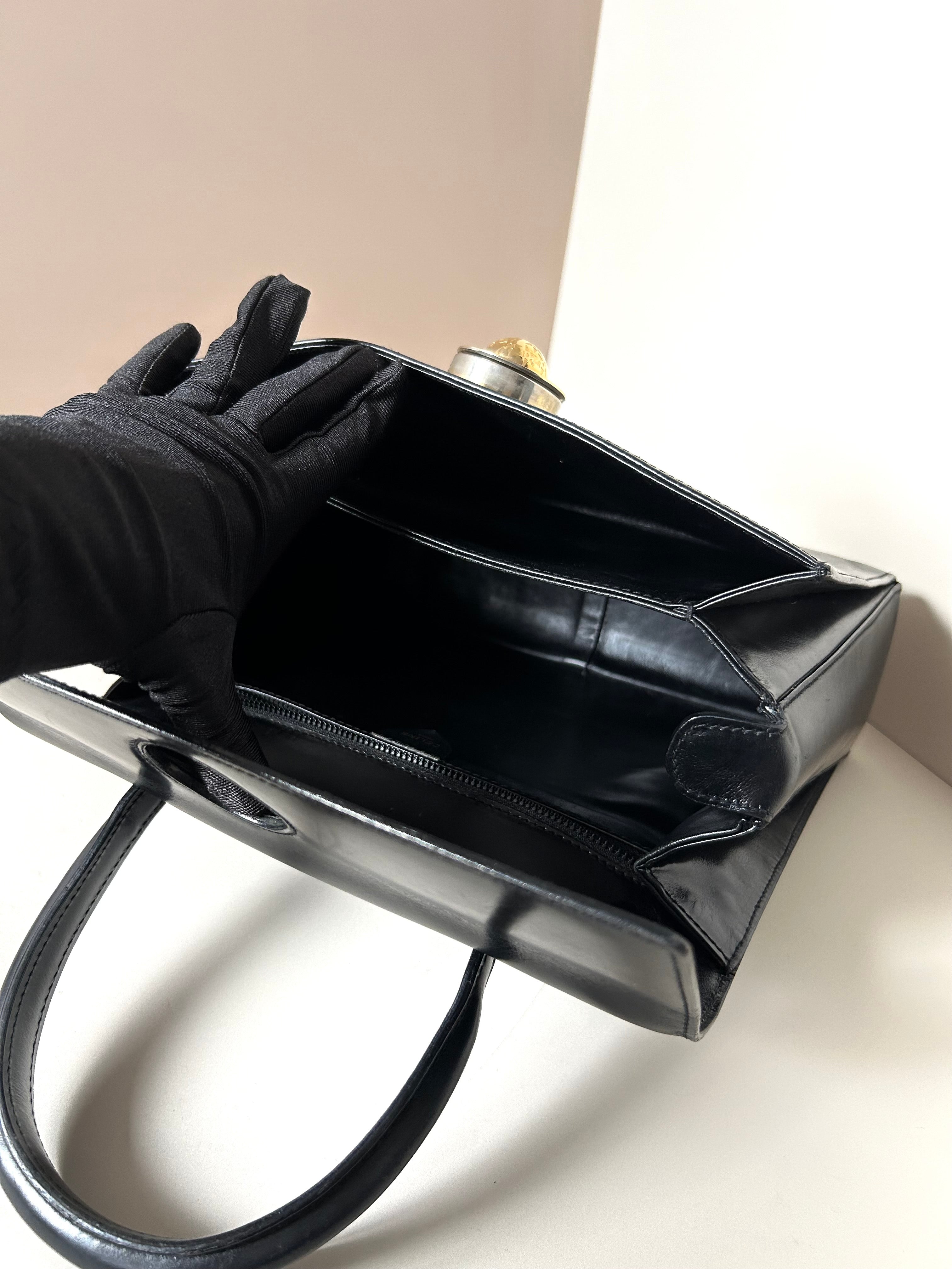 CELINE 稀有旋轉移動黑金色大星球Kelly Handle/手提包