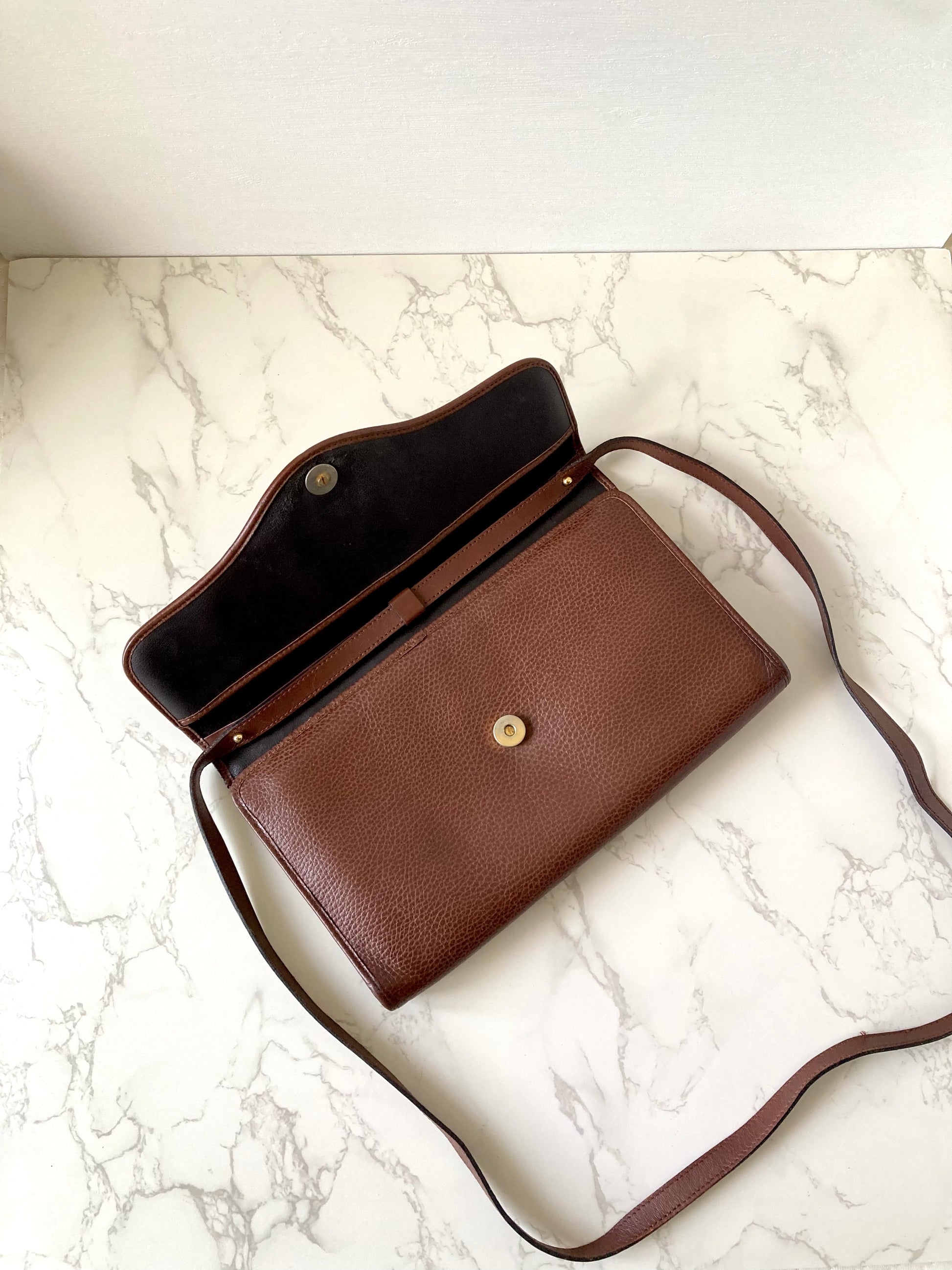 CHRISTIAN DIOR Rare Brown x Gold Egg Crossbody Bag