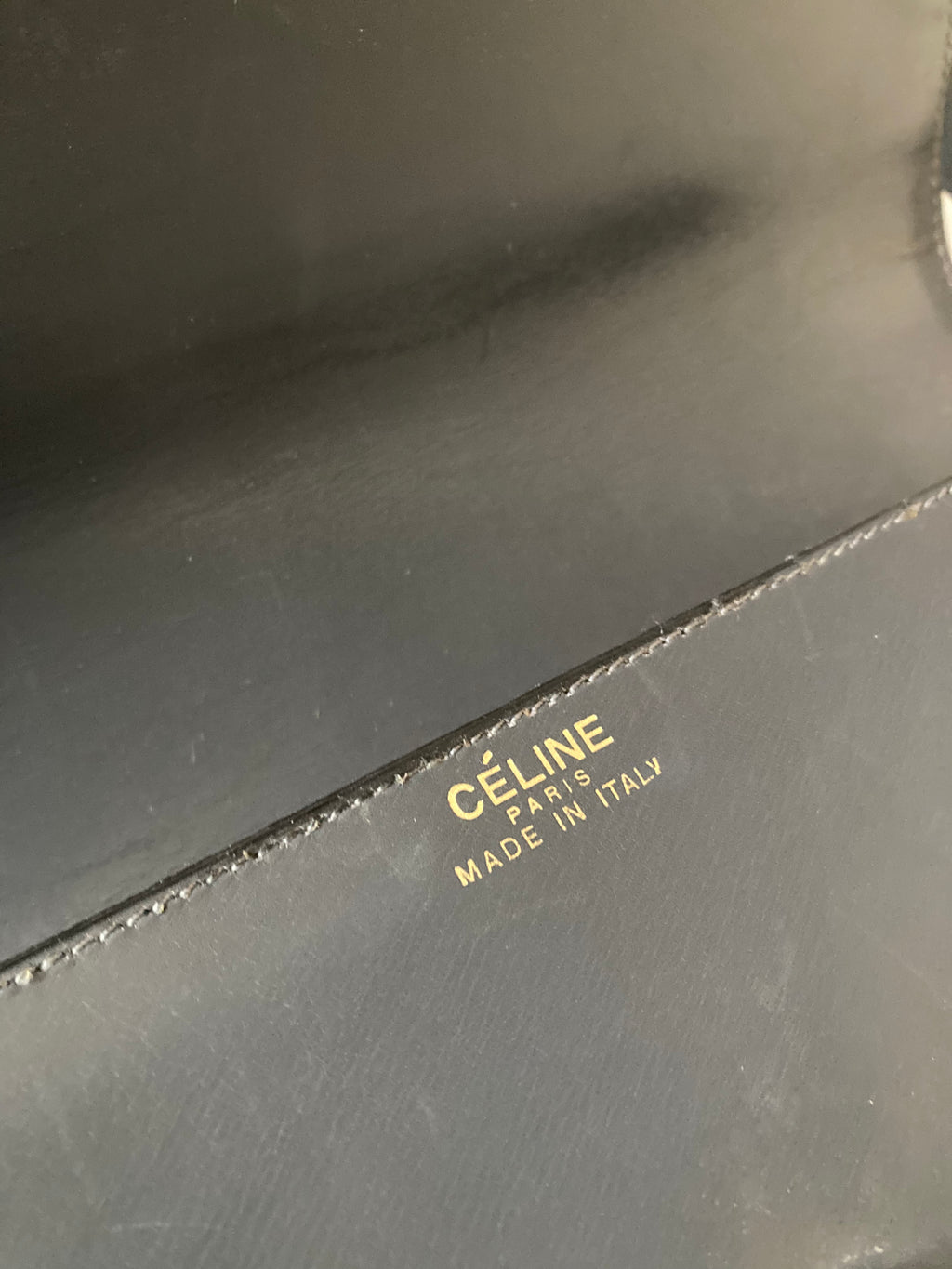 CELINE Black x Gold Horse Carriage Crossbody Bag