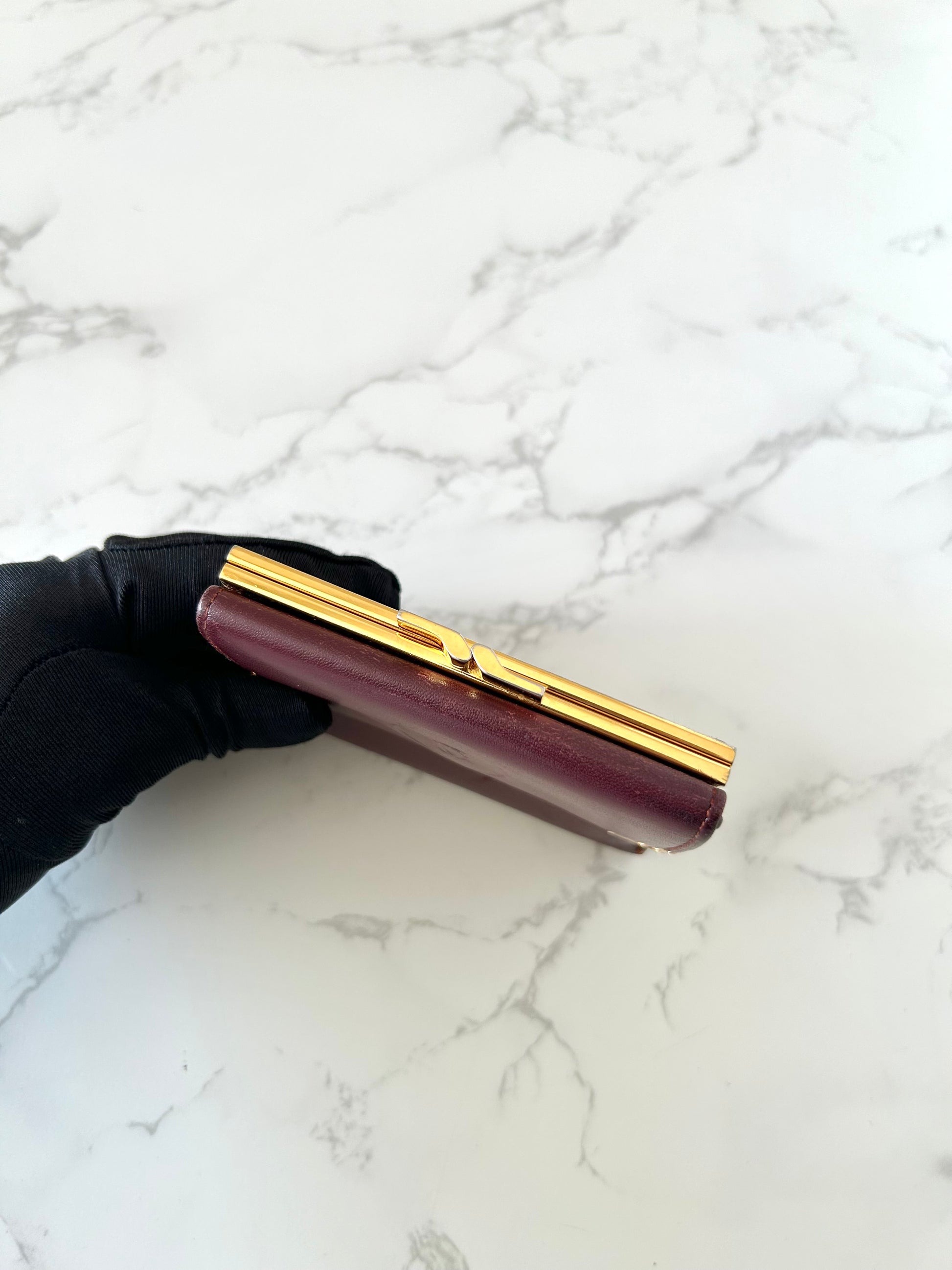 CARTIER Must de Cartier 酒紅色錢包 / 短夾 / 零錢包