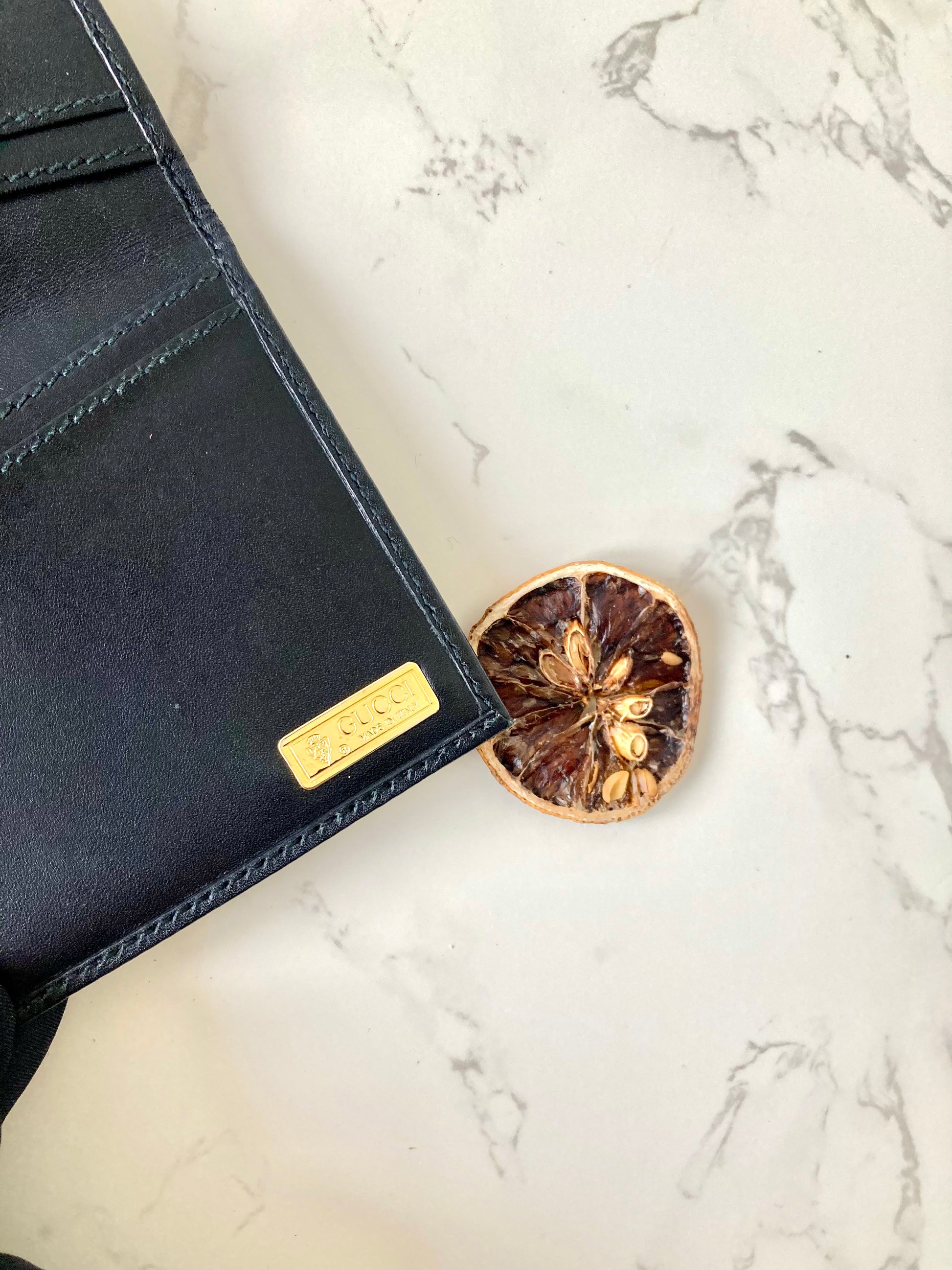 GUCCI Gold Knot Black Long Bi-fold Wallet