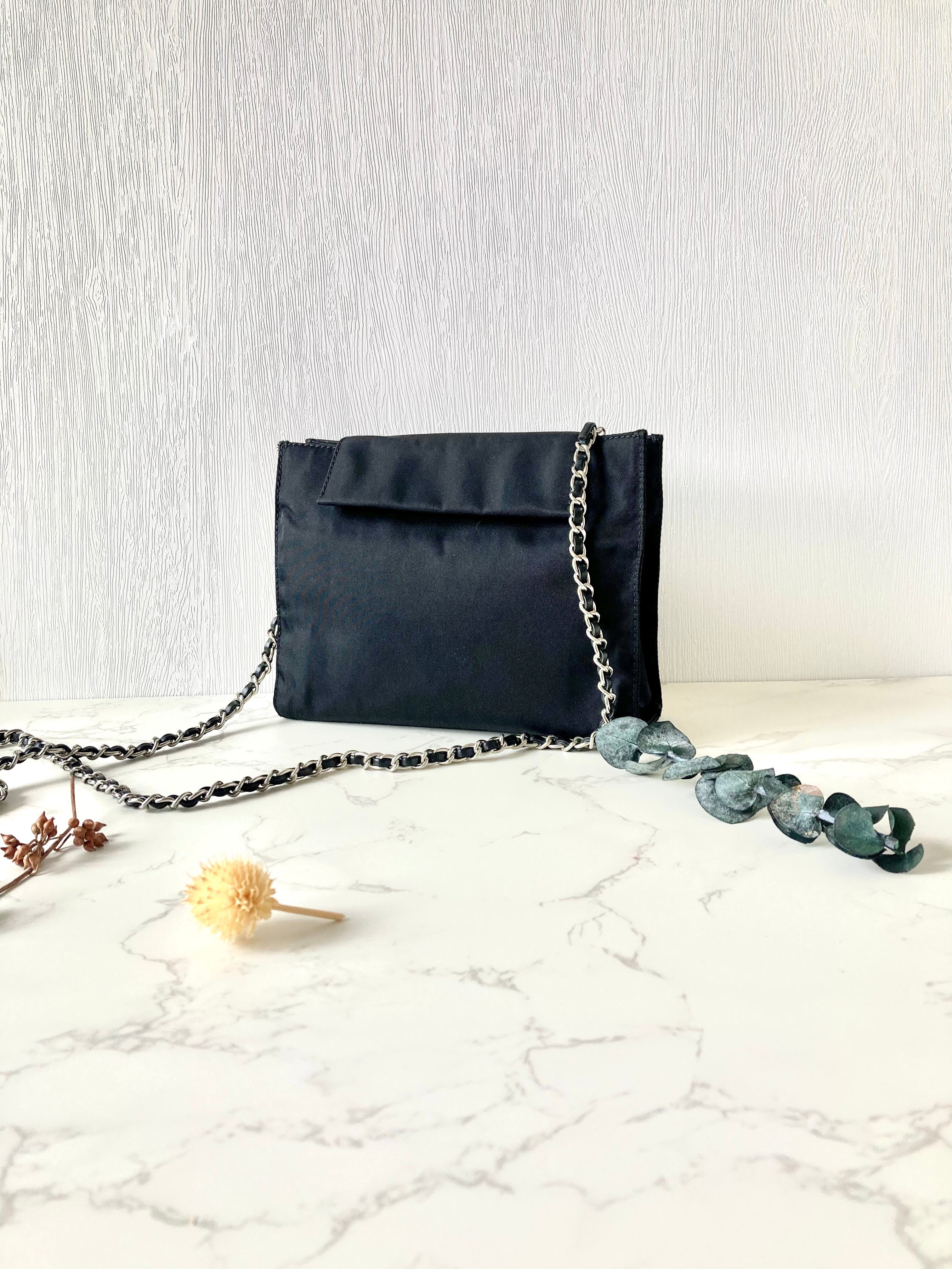 PRADA Tessuto Nylon Black Small Two-way Crossbody / Pouch Bag