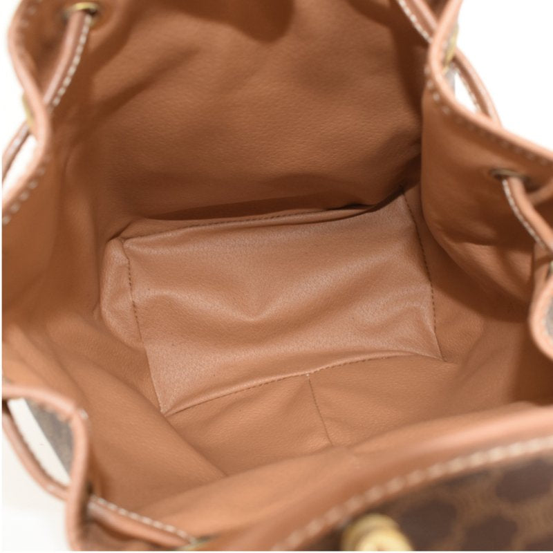 CELINE Rare Brown Monogram Flap Leather Backpack