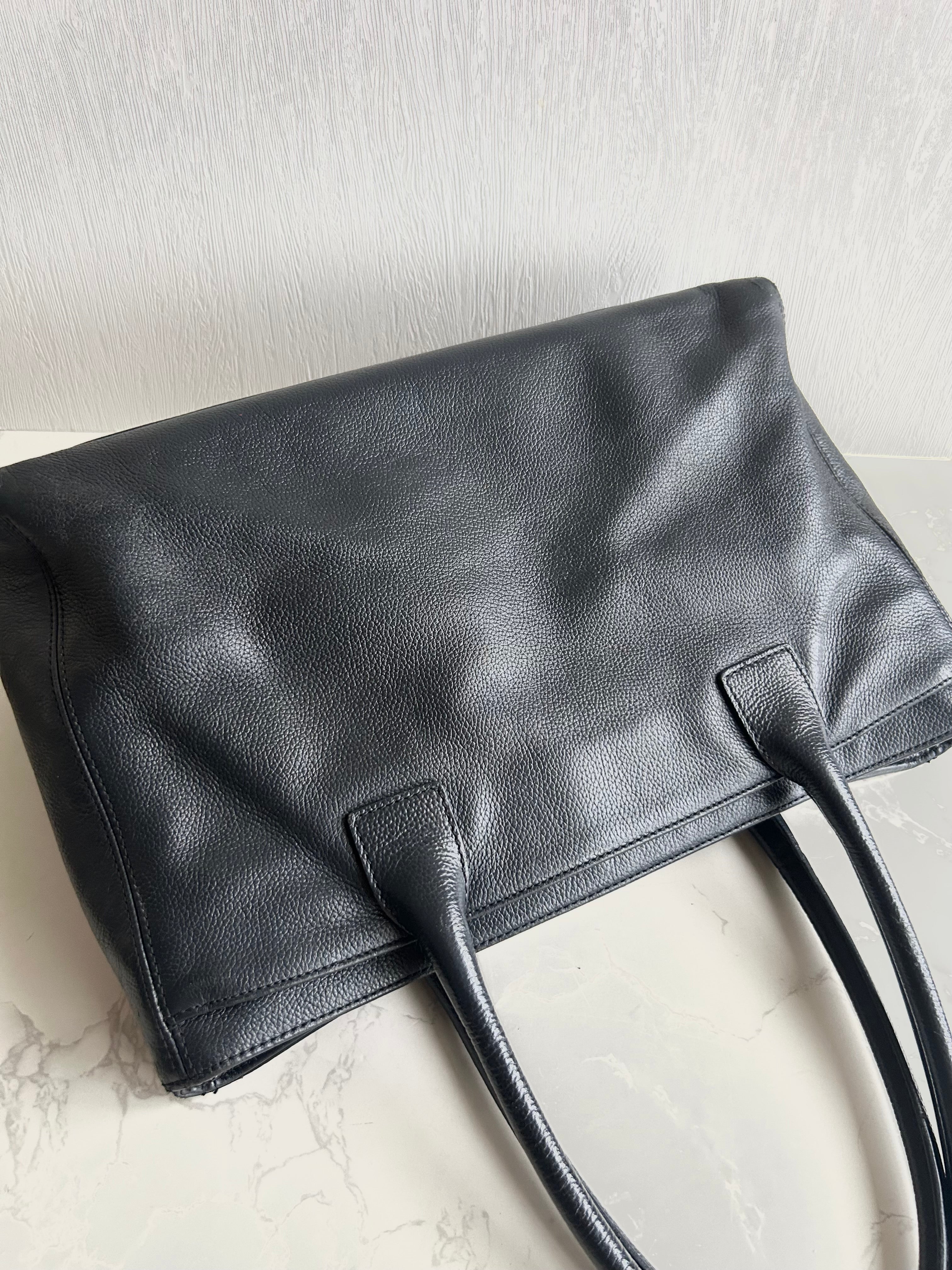 Chanel 復刻黑銀旋轉扣Executive Tote 托特包 單肩包 側背包 中古包