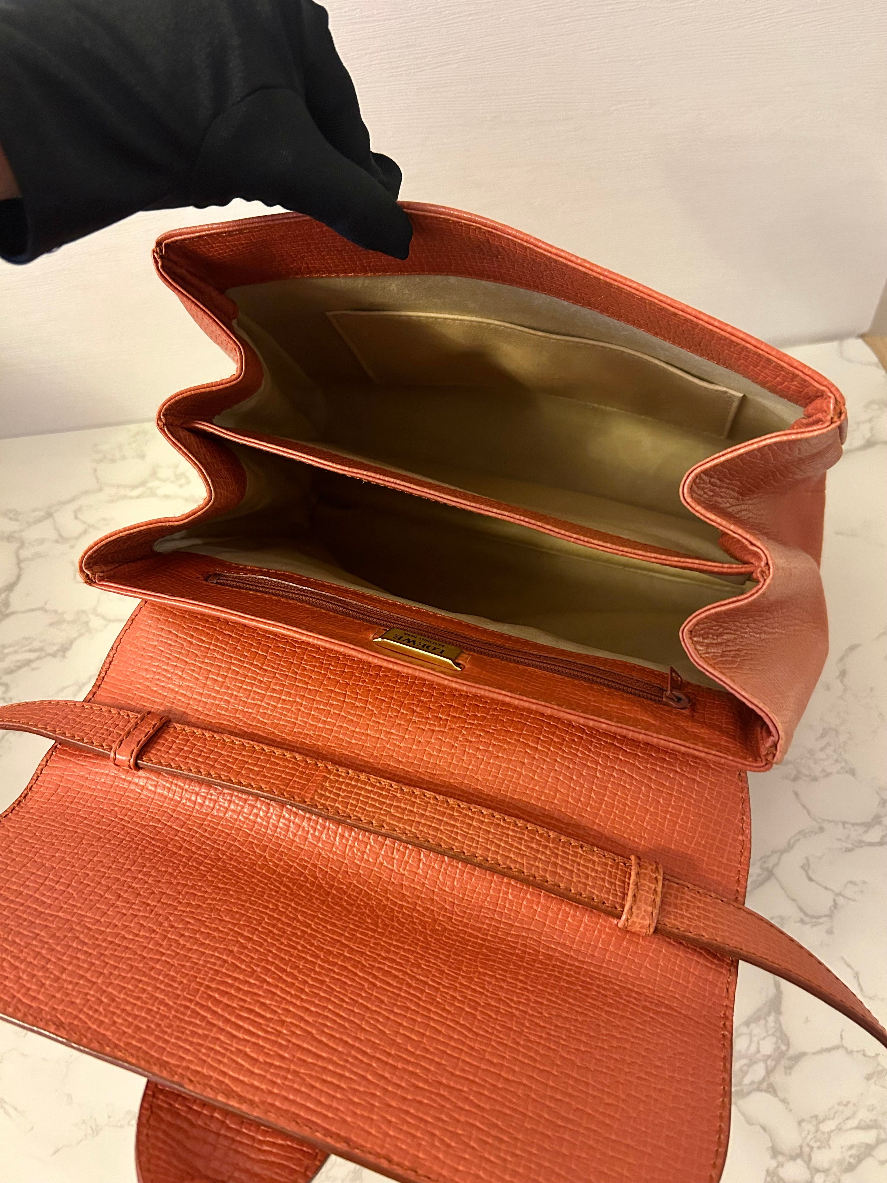 LOEWE rare caramel brown rotating buckle dual-purpose side bag/oblique bag/handbag