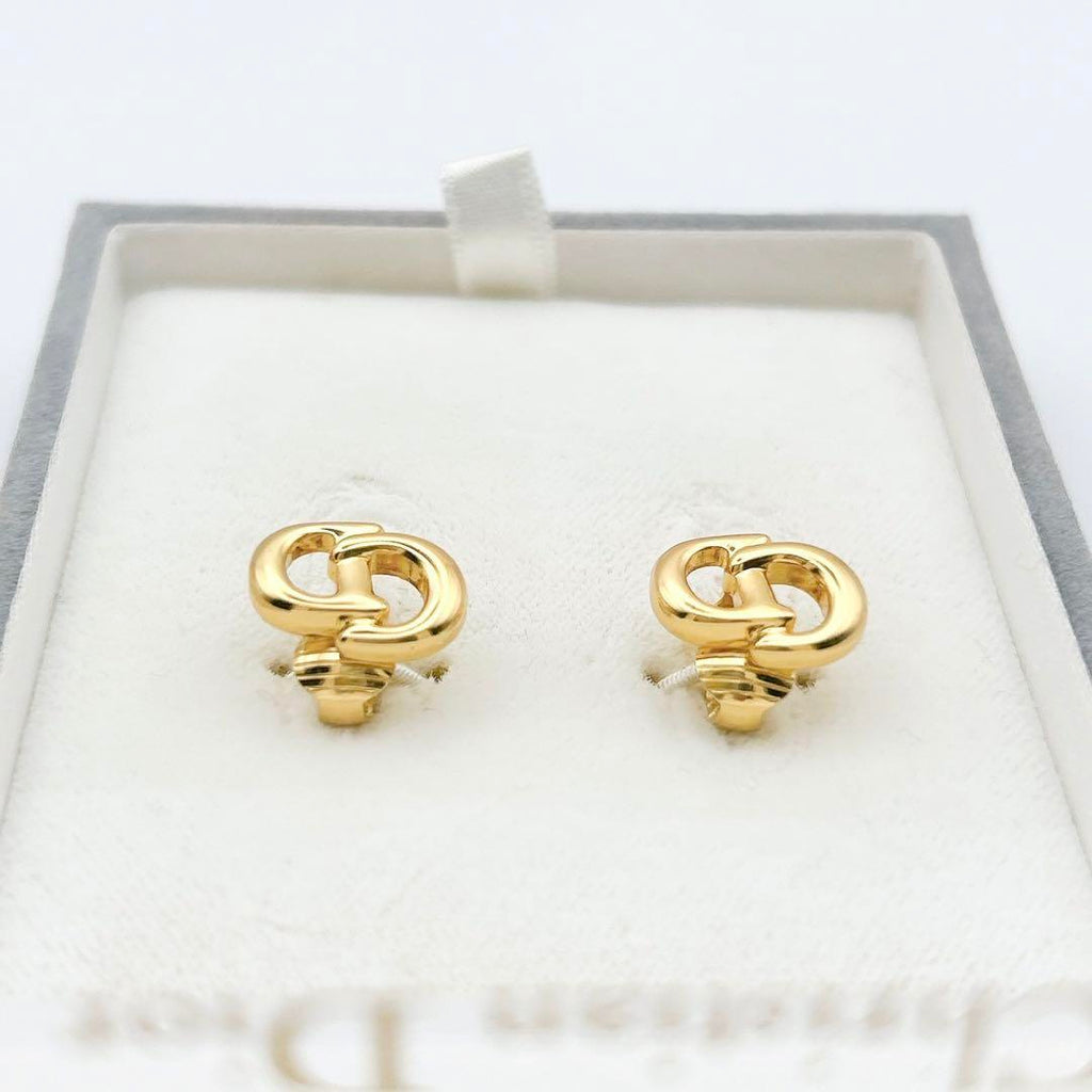 CHRISTIAN DIOR CD Logo Clip Earrings - With original box