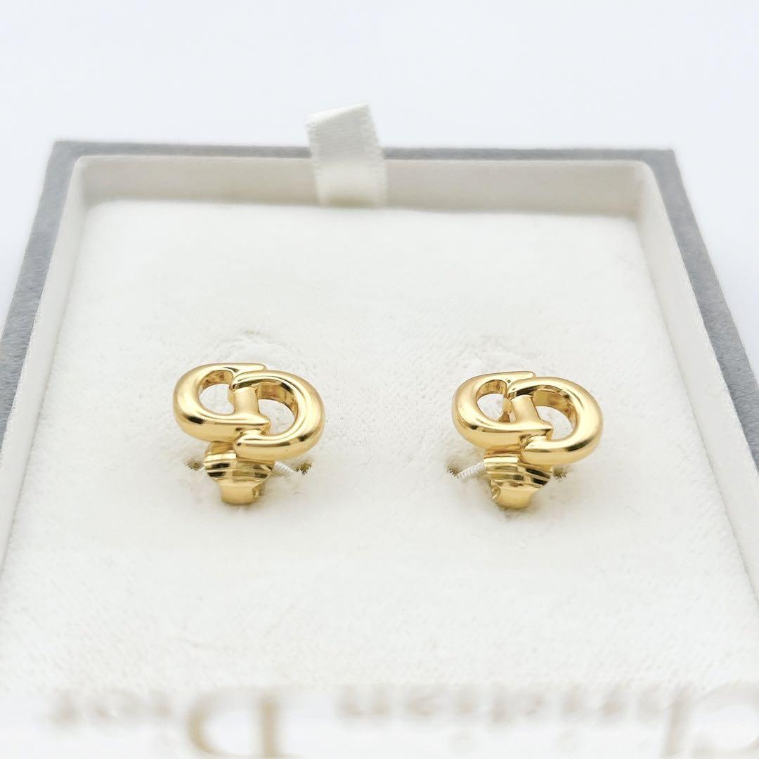 CHRISTIAN DIOR CD Logo Clip Earrings - With original box