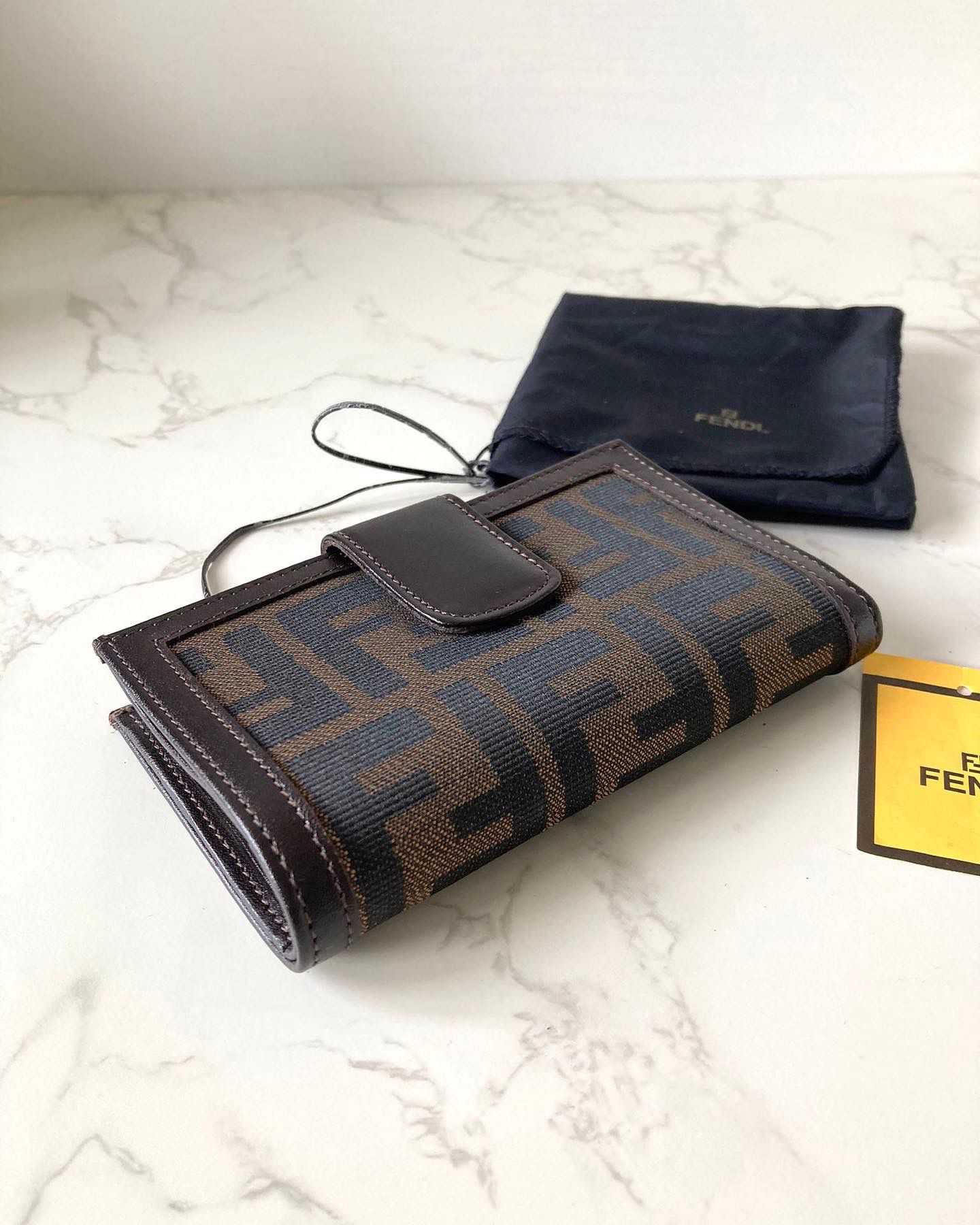 FENDI Zucca Monogram Compact Wallet