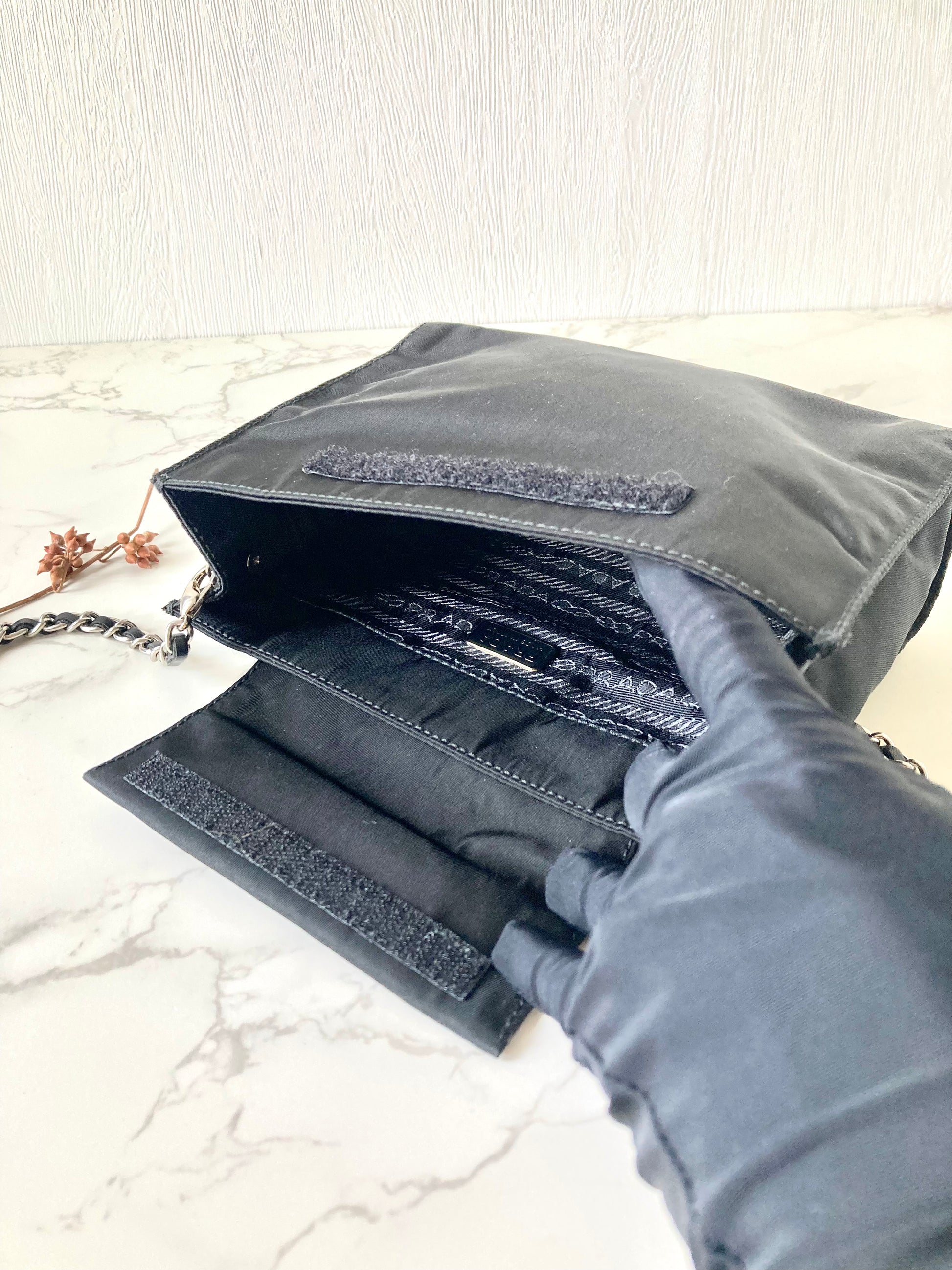 PRADA Tessuto Nylon Black Small Two-way Crossbody / Pouch Bag